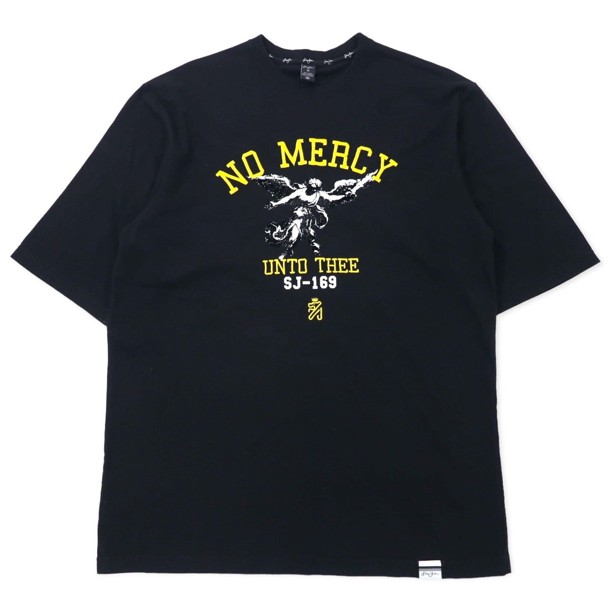 Sean John anni 2000 Maglietta con ricamo NO MERCY taglia XL in cotone nera, oversize