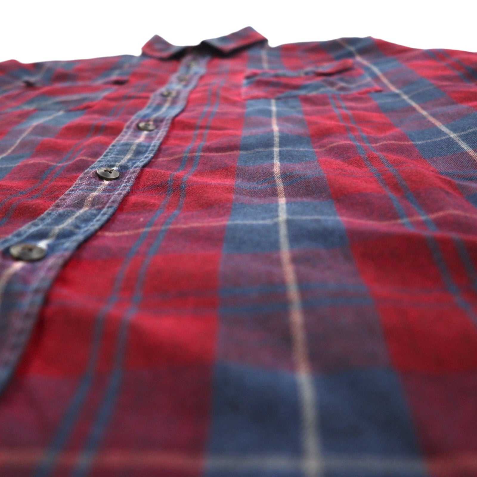 Barbour INTERNATIONAL Camicia da lavoro in flanella leggera XL blu navy a quadri rossi cotone