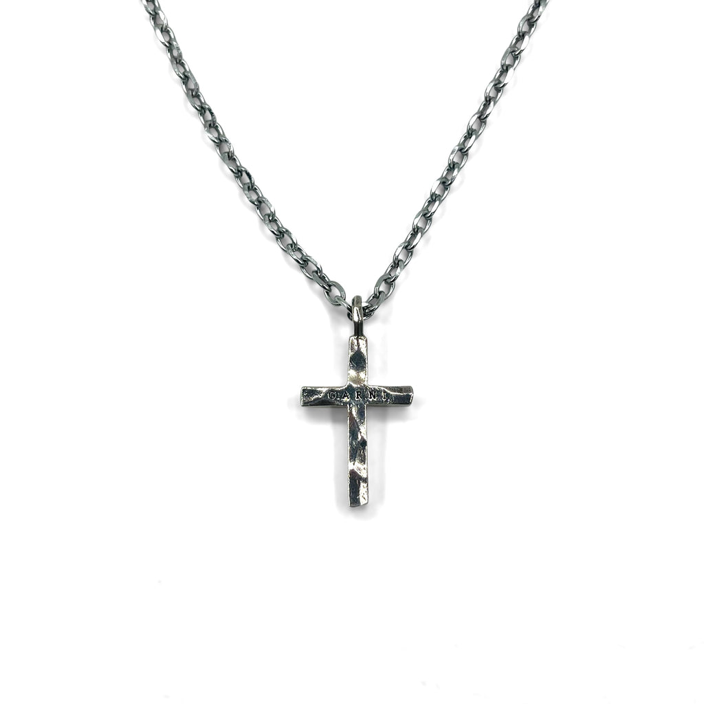 GARNI 鎚目 クロス 十字架 ネックレス シルバー SILVER 925 ハンマーワーク ロザリオ