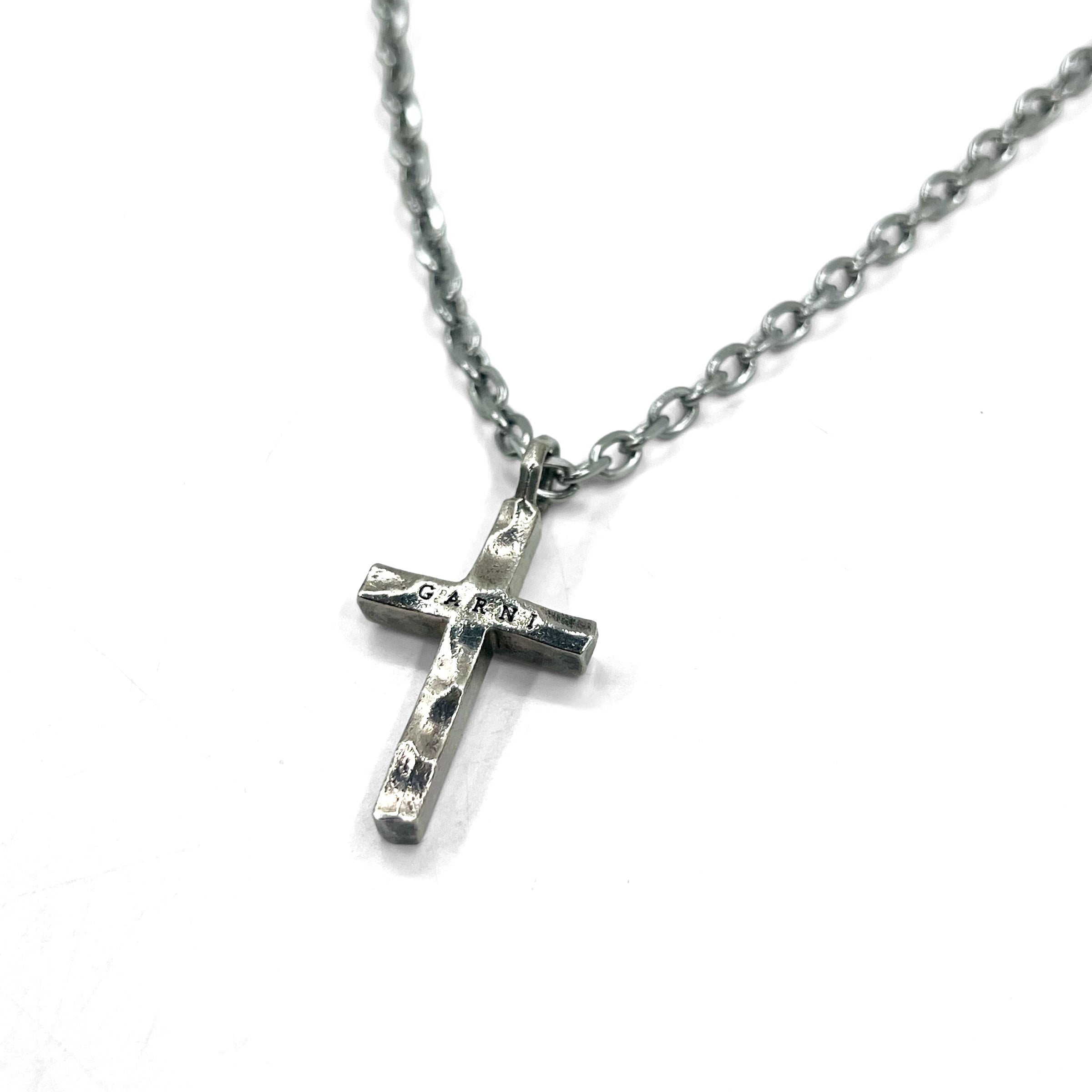GARNI 鎚目 クロス 十字架 ネックレス シルバー SILVER 925 ハンマーワーク ロザリオ