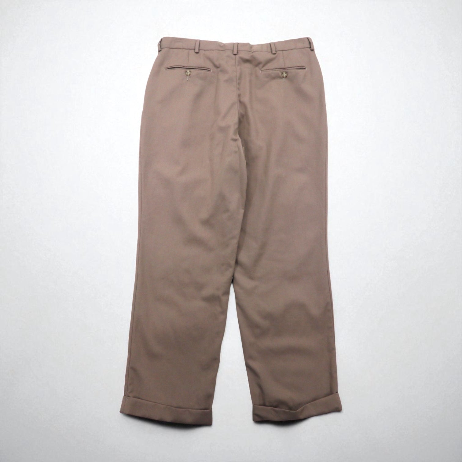 NAUTICA 2タック ワイド スラックスパンツ L ベージュ ウール