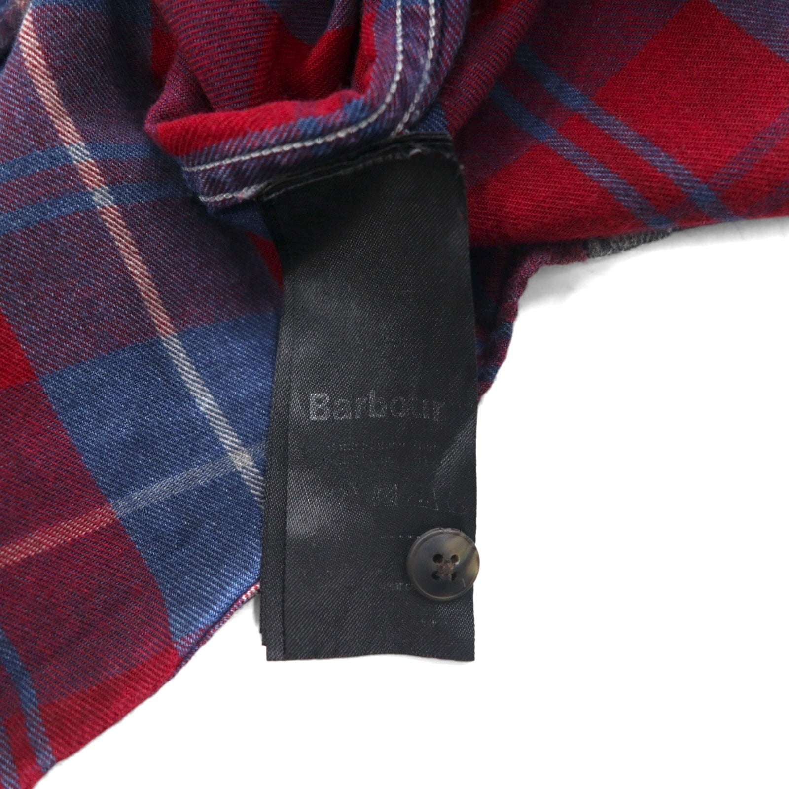 Barbour INTERNATIONAL Camicia da lavoro in flanella leggera XL blu navy a quadri rossi cotone