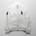 Polo Ralph Lauren 90年代 ビッグポニー 刺繍 リバースウィーブ トラックジャケット ジャージ M ホワイト 鹿の子
