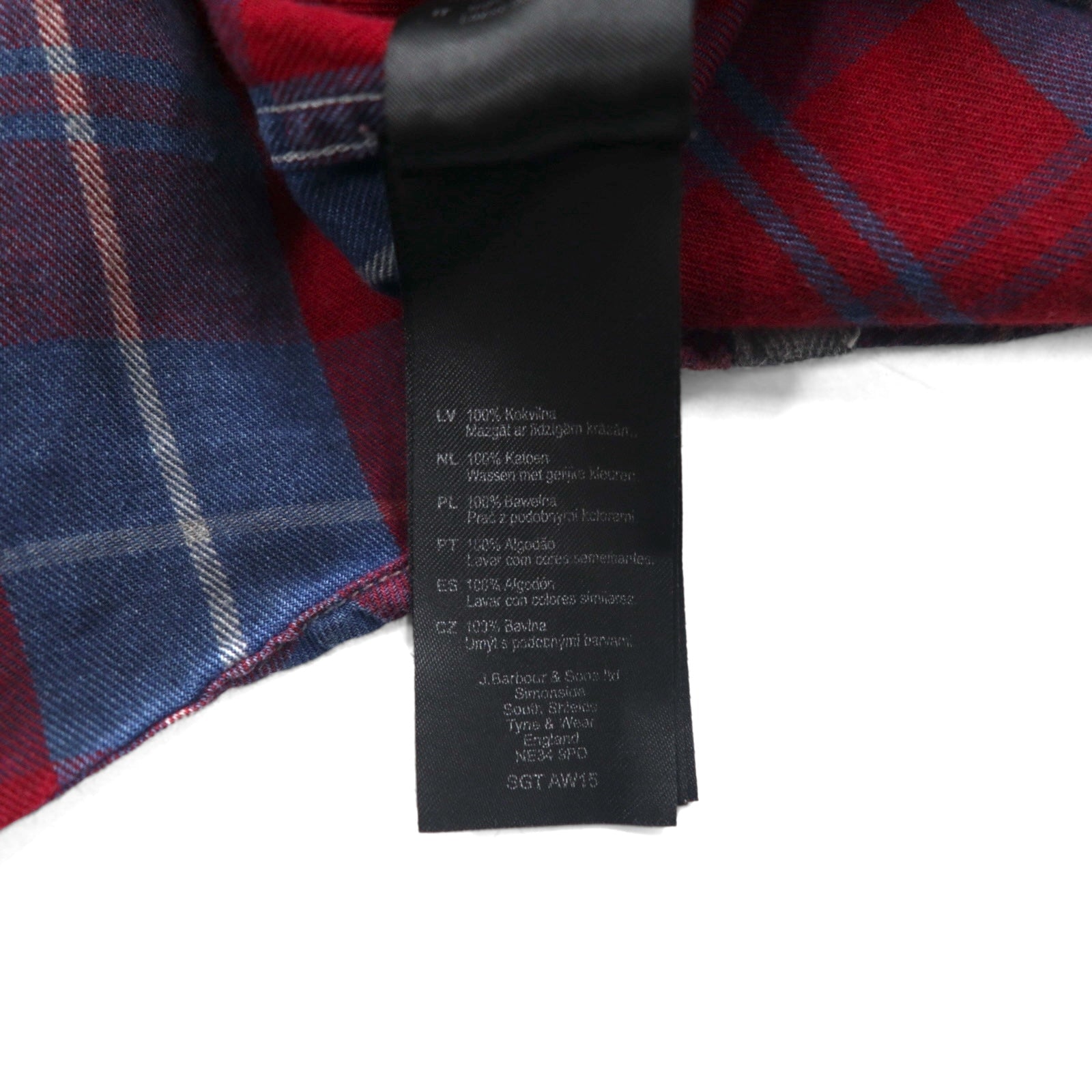 Barbour INTERNATIONAL Camicia da lavoro in flanella leggera XL blu navy a quadri rossi cotone
