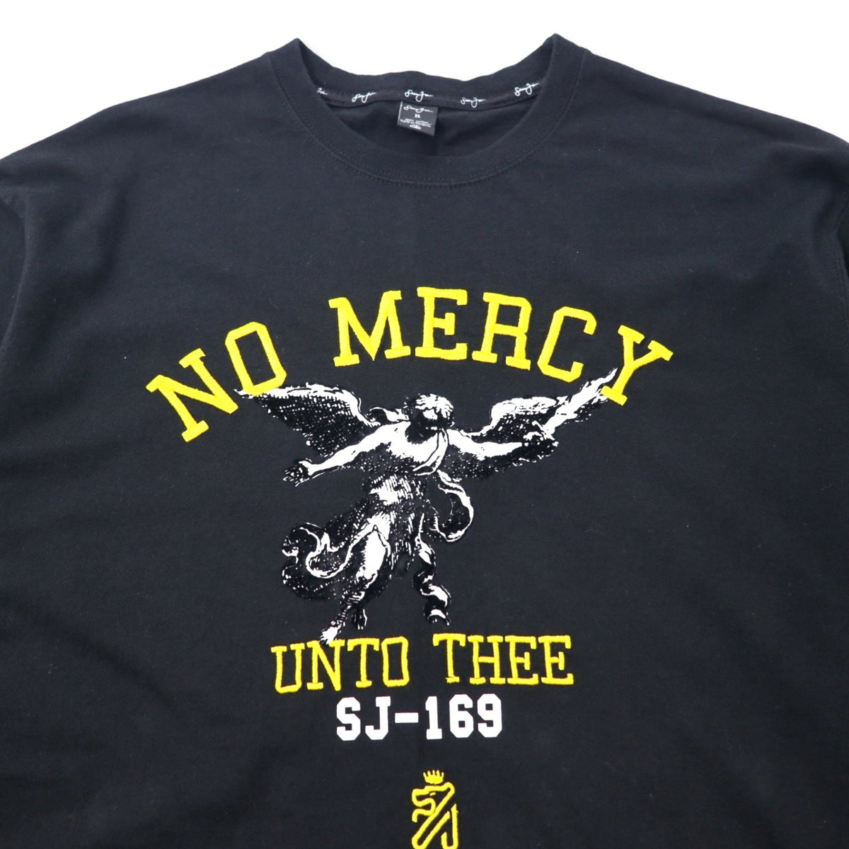 Sean John anni 2000 Maglietta con ricamo NO MERCY taglia XL in cotone nera, oversize