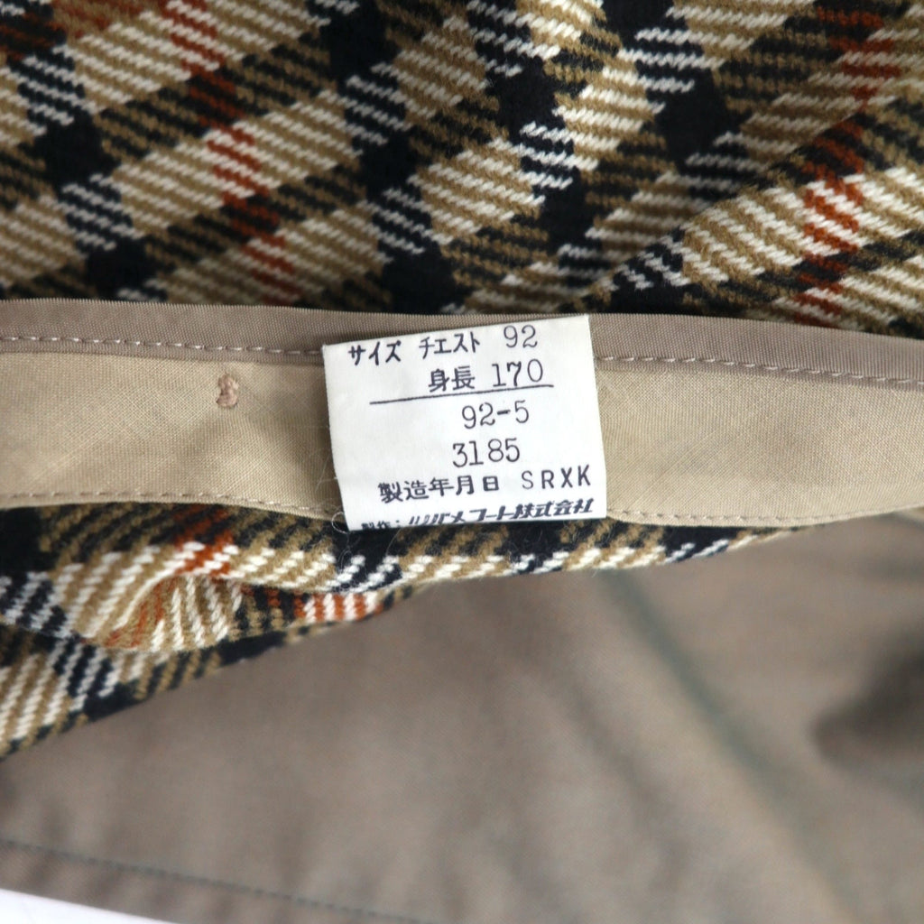 DAKS 70年代 オールド ステンカラーコート M ベージュ 玉虫 裏地チェック ライナー着脱式 日本製