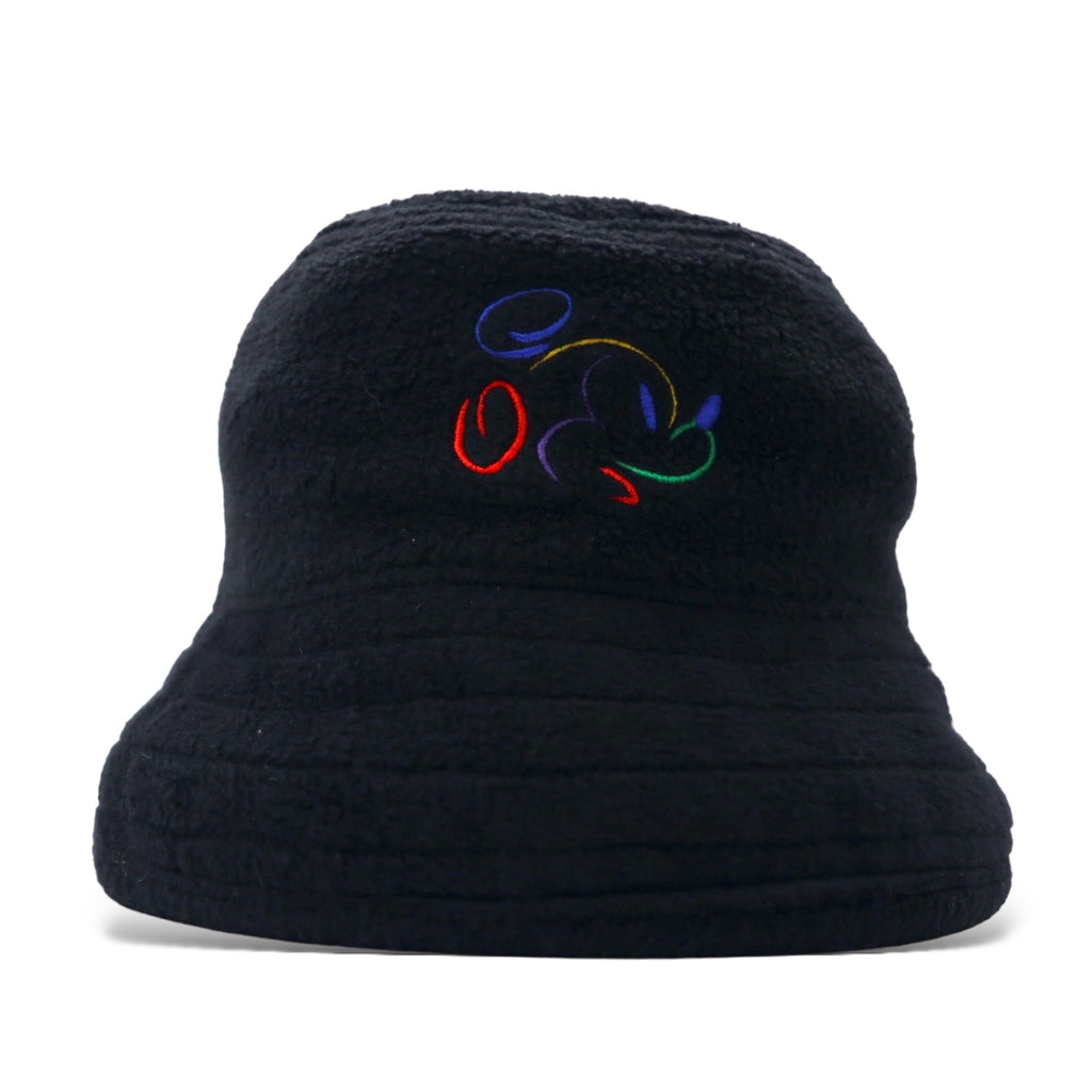 Cappello a secchiello in pile Walt Disney World anni '90 TAGLIA UNICA, colore nero, in poliestere con Topolino