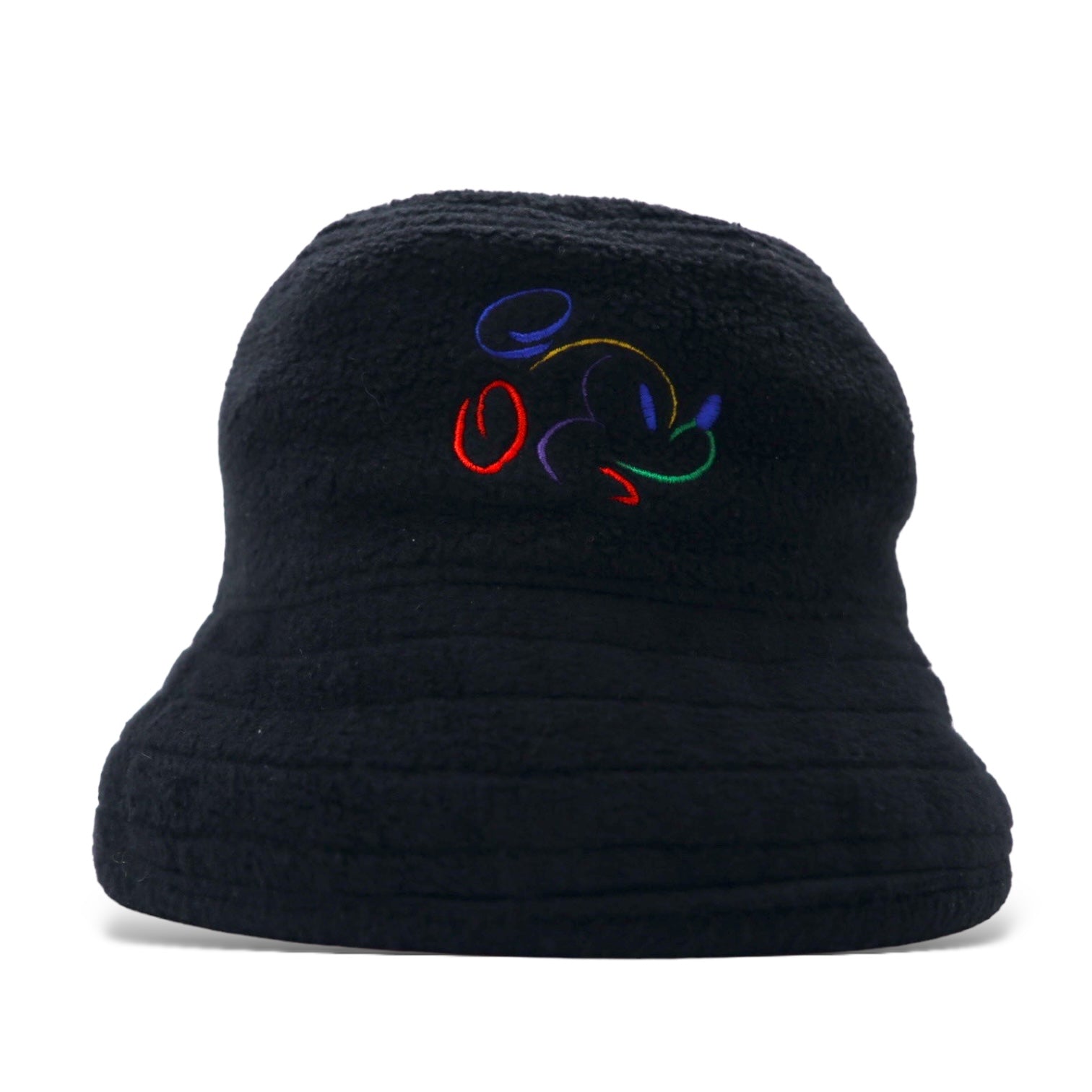 Cappello a secchiello in pile Walt Disney World anni '90 TAGLIA UNICA, colore nero, in poliestere con Topolino