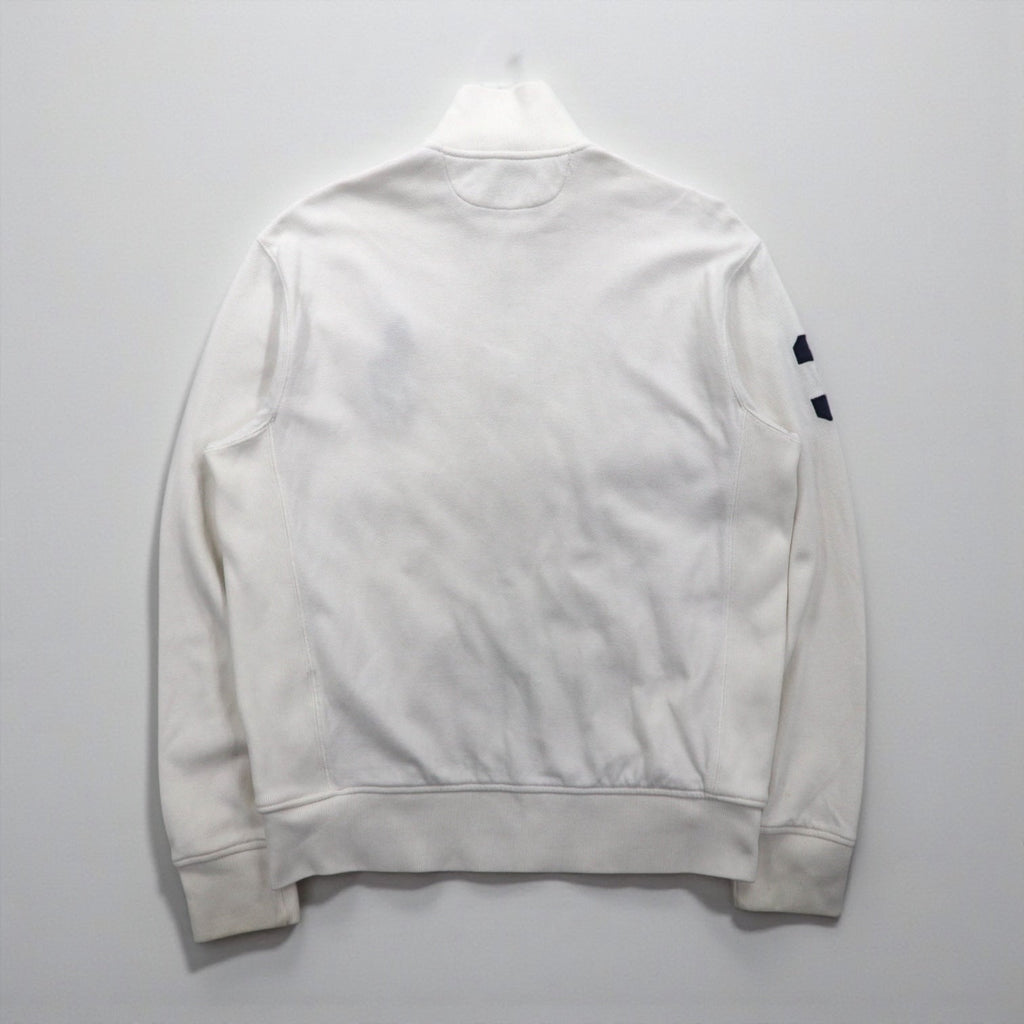 Polo Ralph Lauren 90年代 ビッグポニー 刺繍 リバースウィーブ トラックジャケット ジャージ M ホワイト 鹿の子
