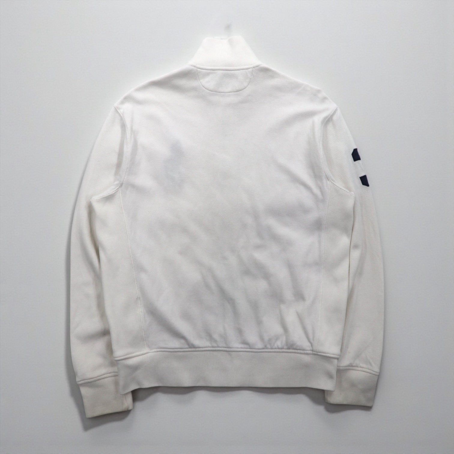Polo Ralph Lauren 90年代 ビッグポニー 刺繍 リバースウィーブ トラックジャケット ジャージ M ホワイト 鹿の子