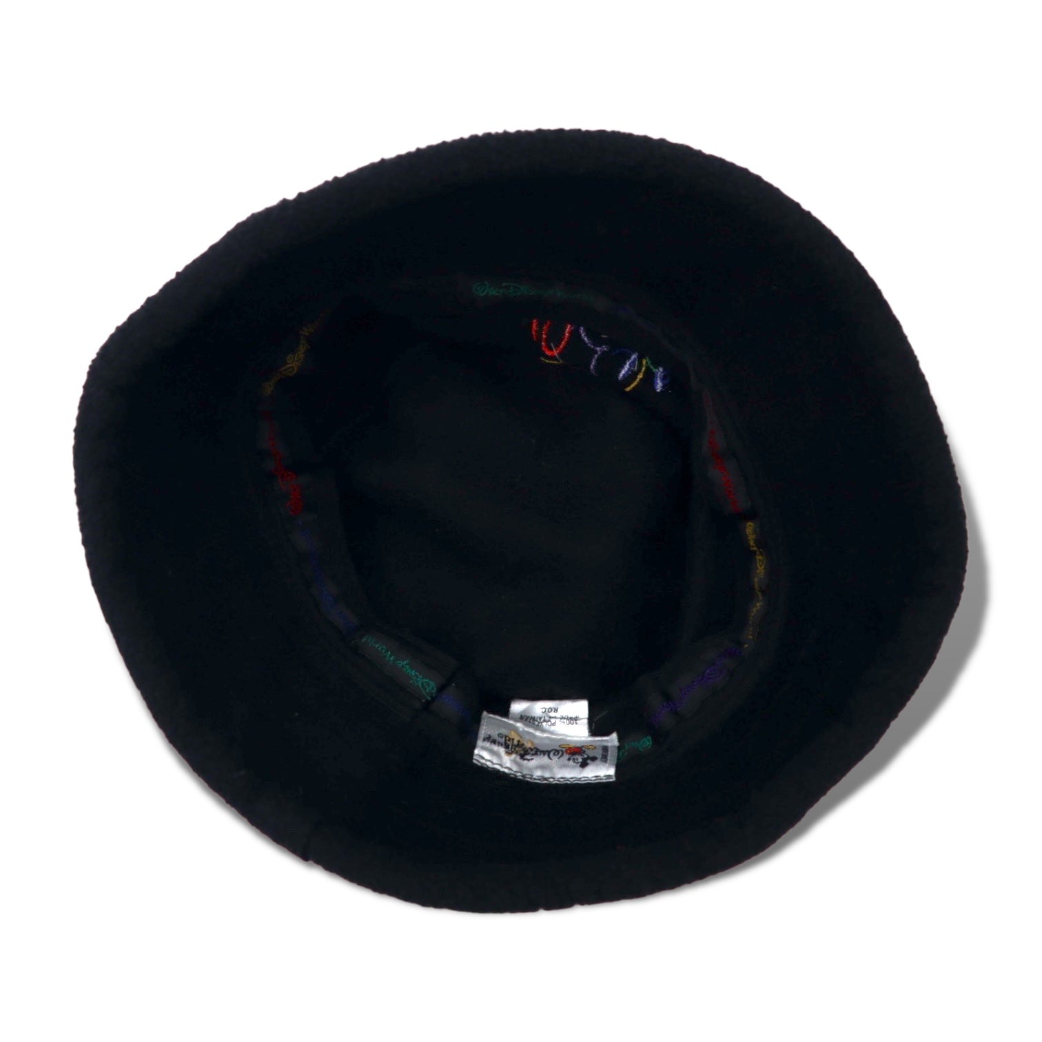 Cappello a secchiello in pile Walt Disney World anni '90 TAGLIA UNICA, colore nero, in poliestere con Topolino