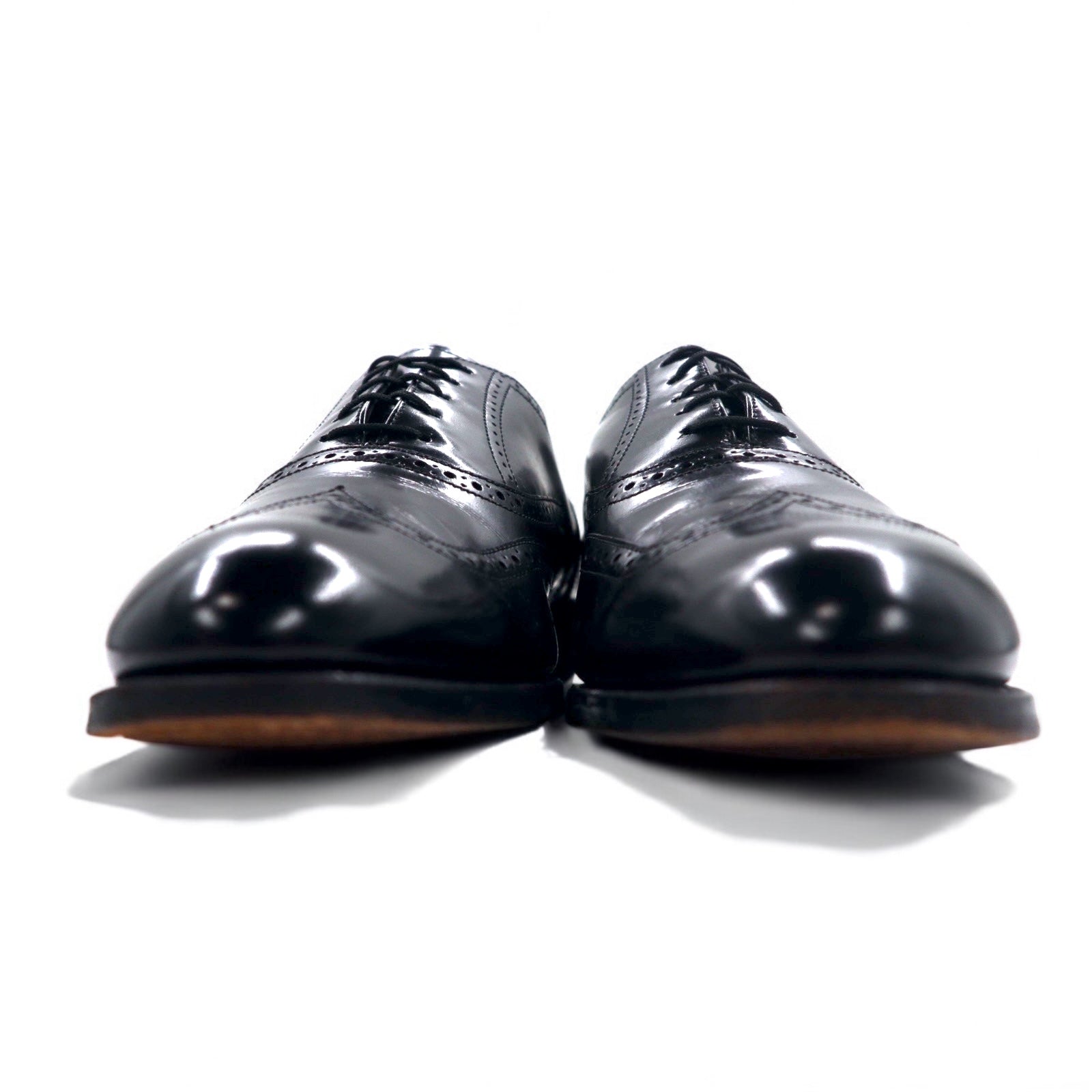 FLORSHEIM anni '80 Wingtip Medallion Scarpe Eleganti 28cm Pelle Nera 20364