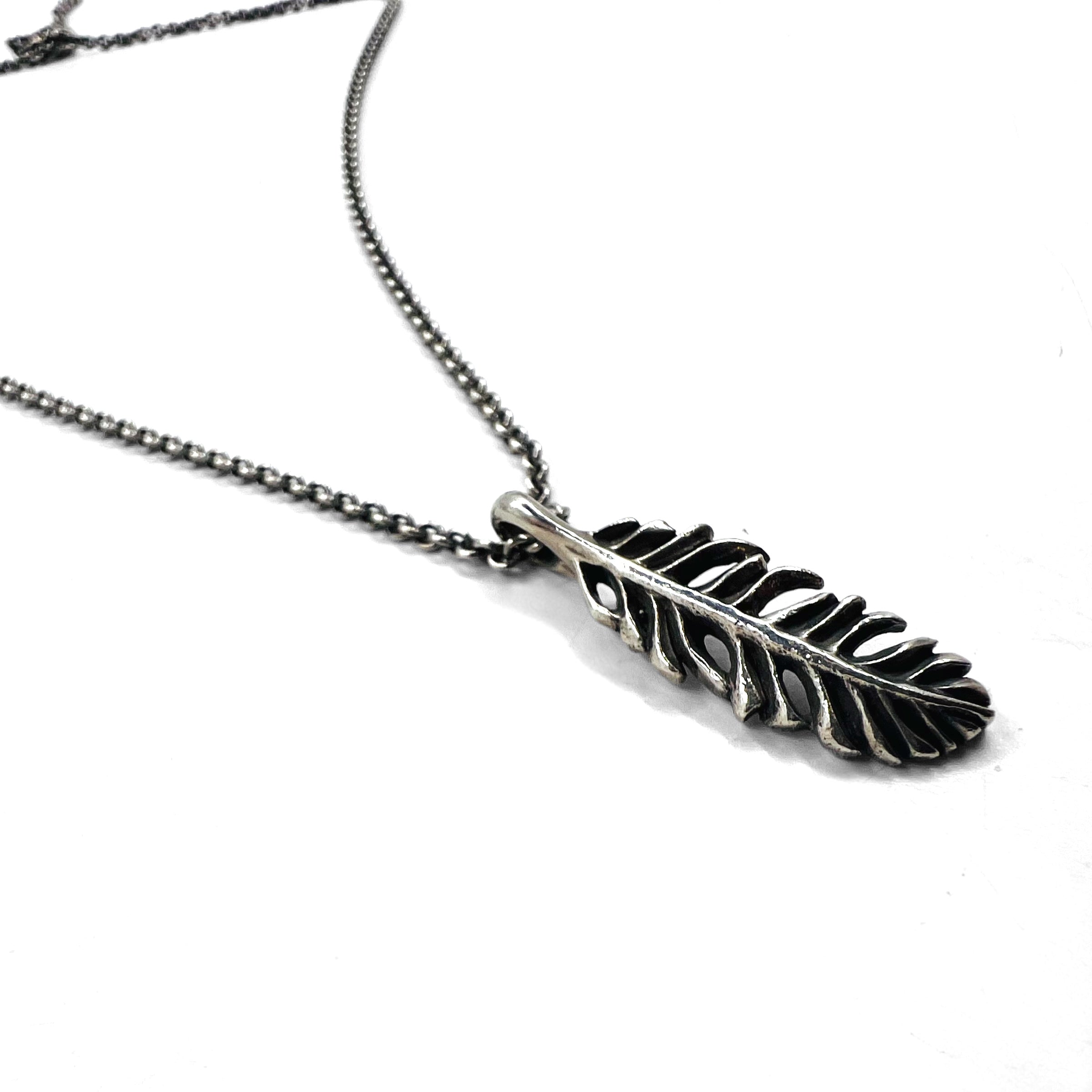 GARNI フェザー チェーン ネックレス ペンダント シルバー SILVER 925 羽根