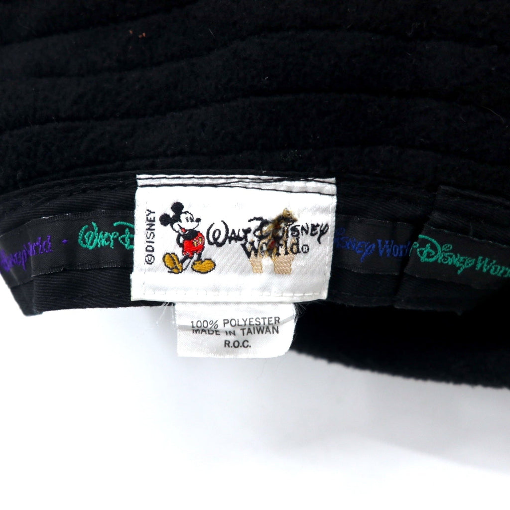 Cappello a secchiello in pile Walt Disney World anni '90 TAGLIA UNICA, colore nero, in poliestere con Topolino