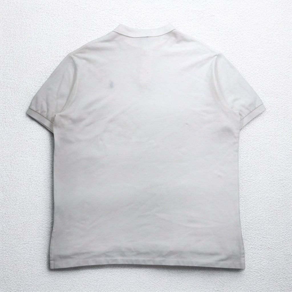 Polo by Ralph Lauren 90年代 ポロシャツ 2XL ビッグサイズ ホワイト コットン 鹿の子 スモールポニー刺繍