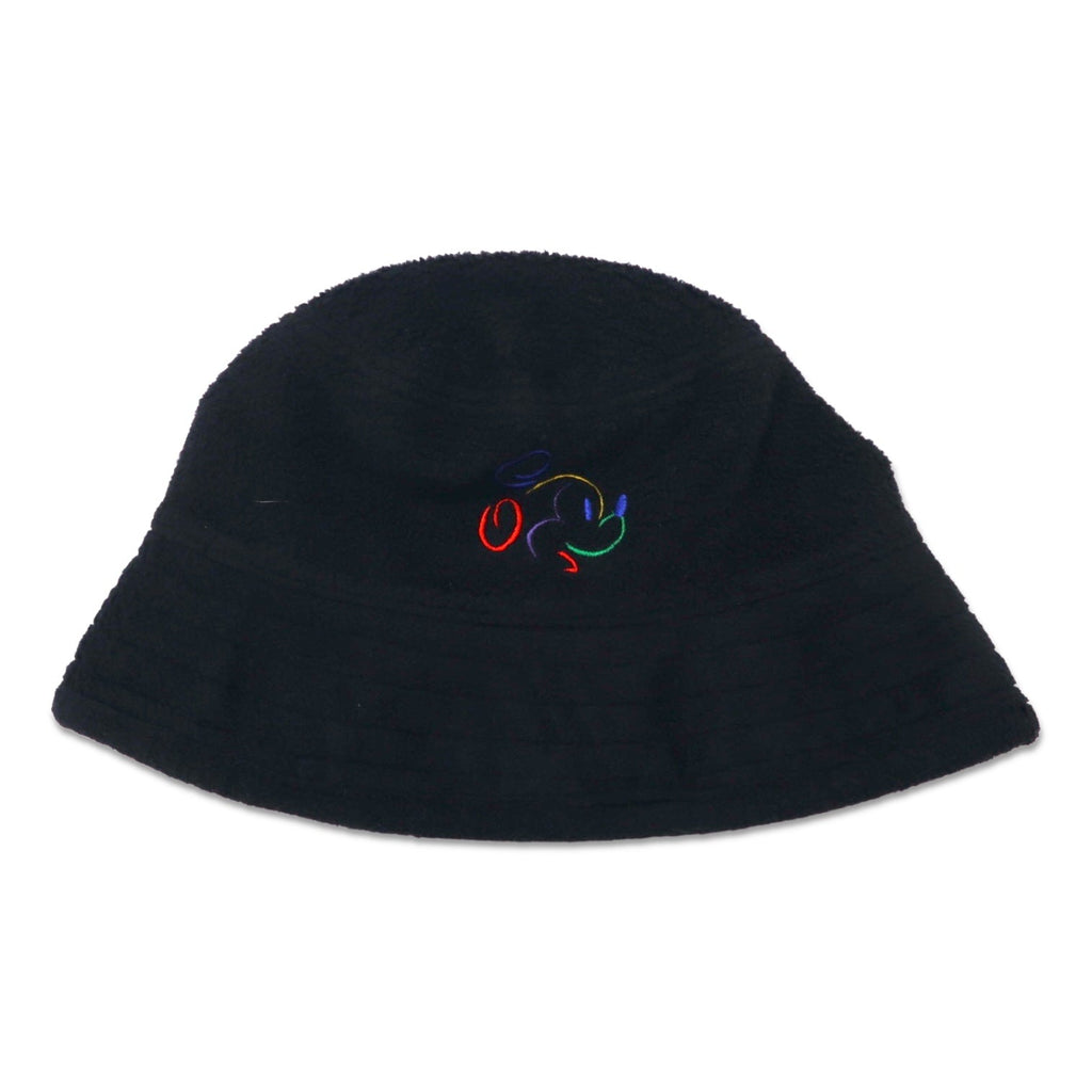Cappello a secchiello in pile Walt Disney World anni '90 TAGLIA UNICA, colore nero, in poliestere con Topolino