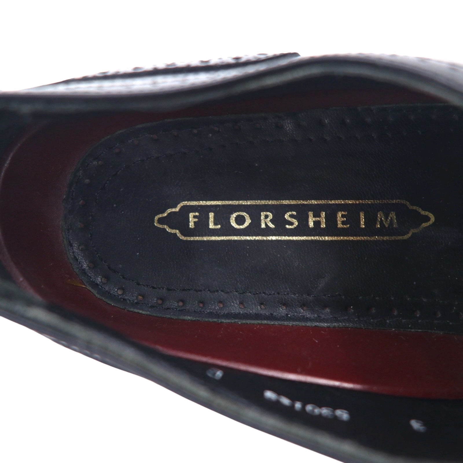 FLORSHEIM anni '80 Wingtip Medallion Scarpe Eleganti 28cm Pelle Nera 20364