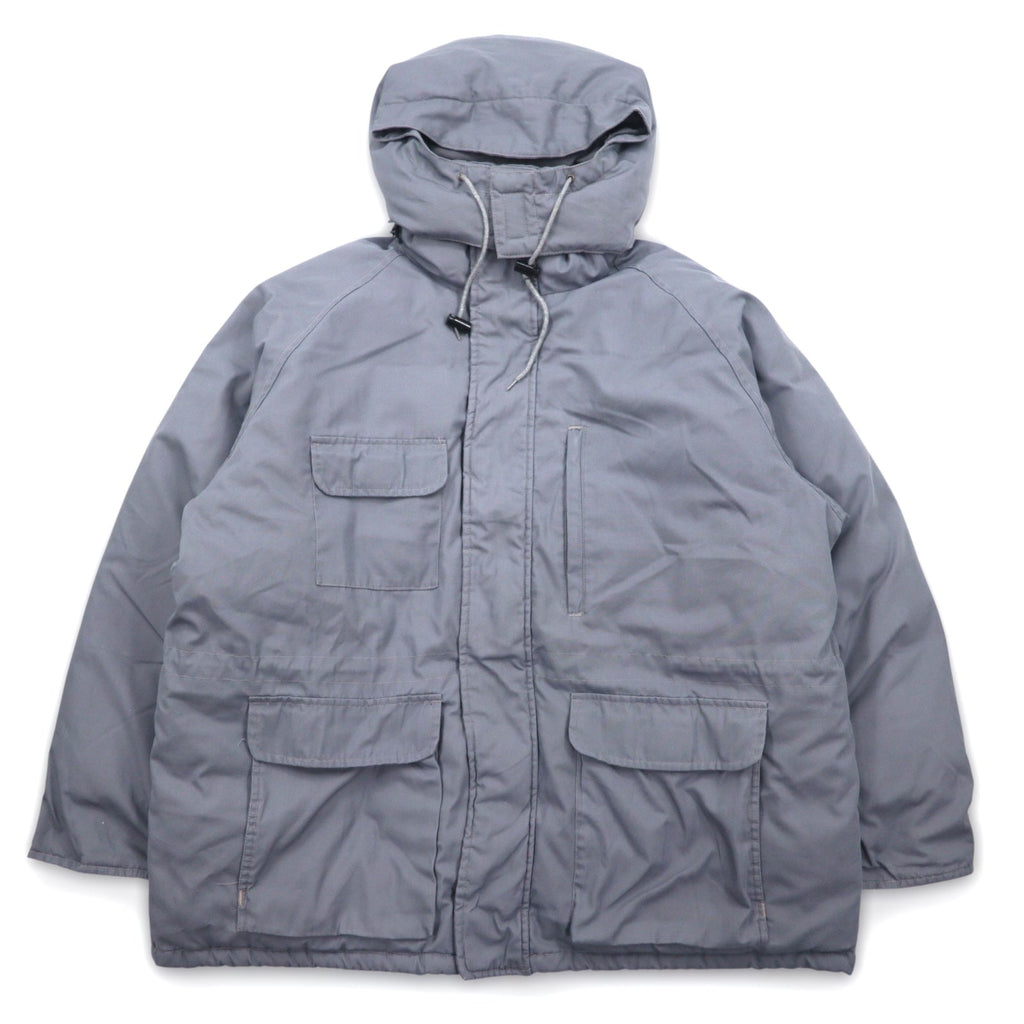 Cabela's 90年代 フード着脱式 65/35クロス グースダウンジャケット XL グレー ドローコード