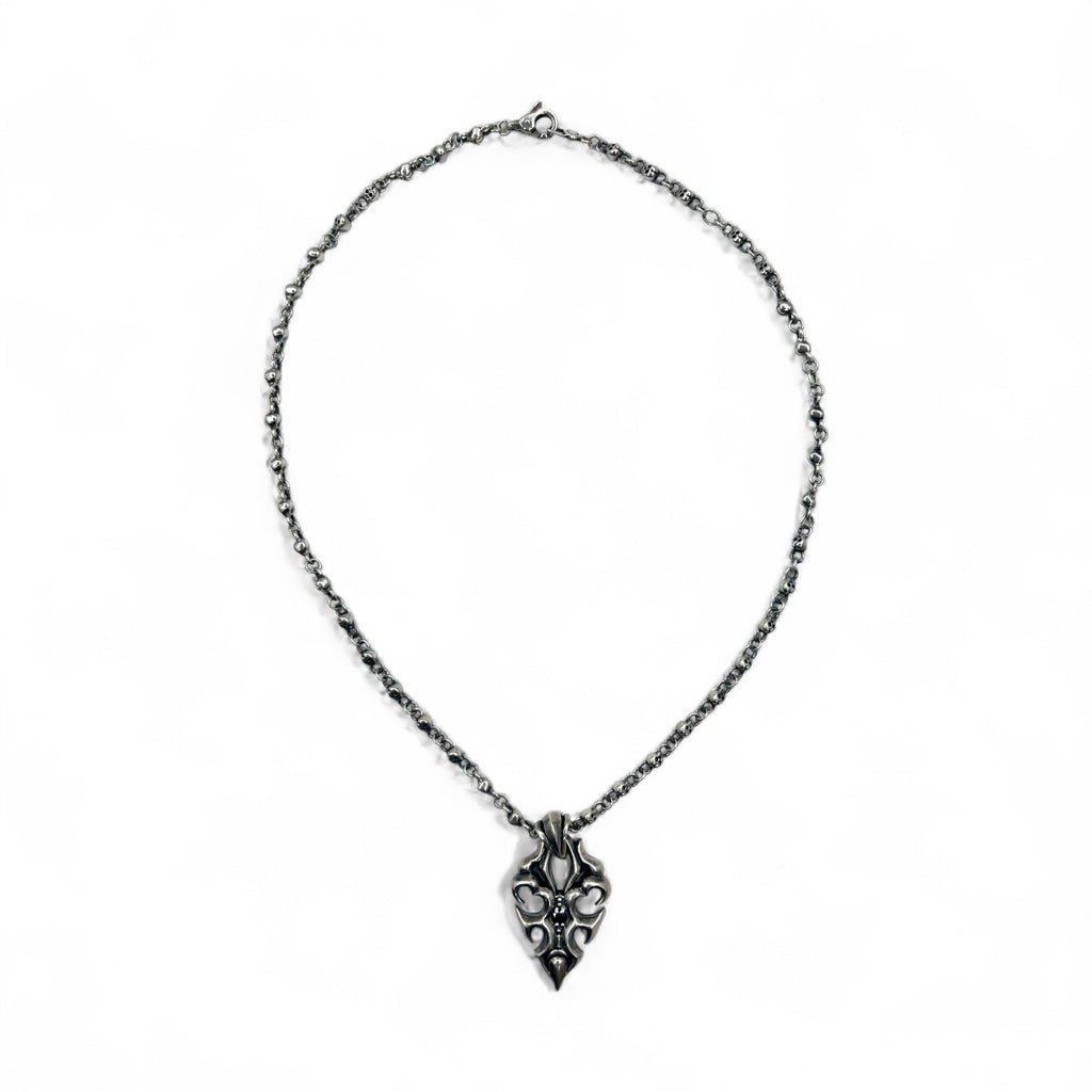 Vintage Skull Chain Necklace Collana a catena con teschio Pendente Argento STERLING 925 Gothic Rock