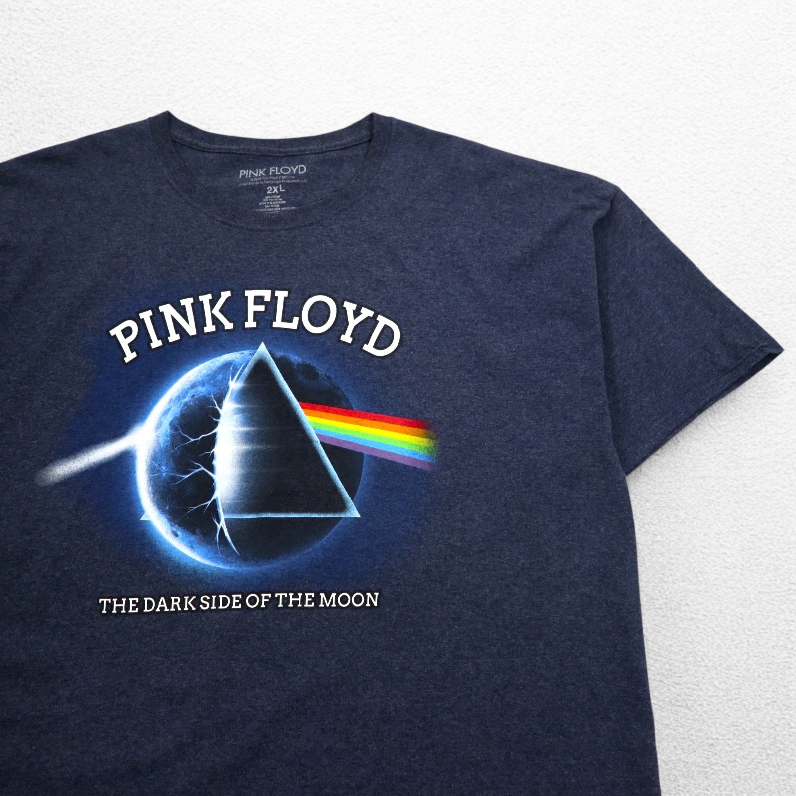 PINK FLOYD ピンクフロイド ロック バンド Tシャツ バンT 2XL ネイビー 狂気 The Dark Side of the Moon エルサルバドル製