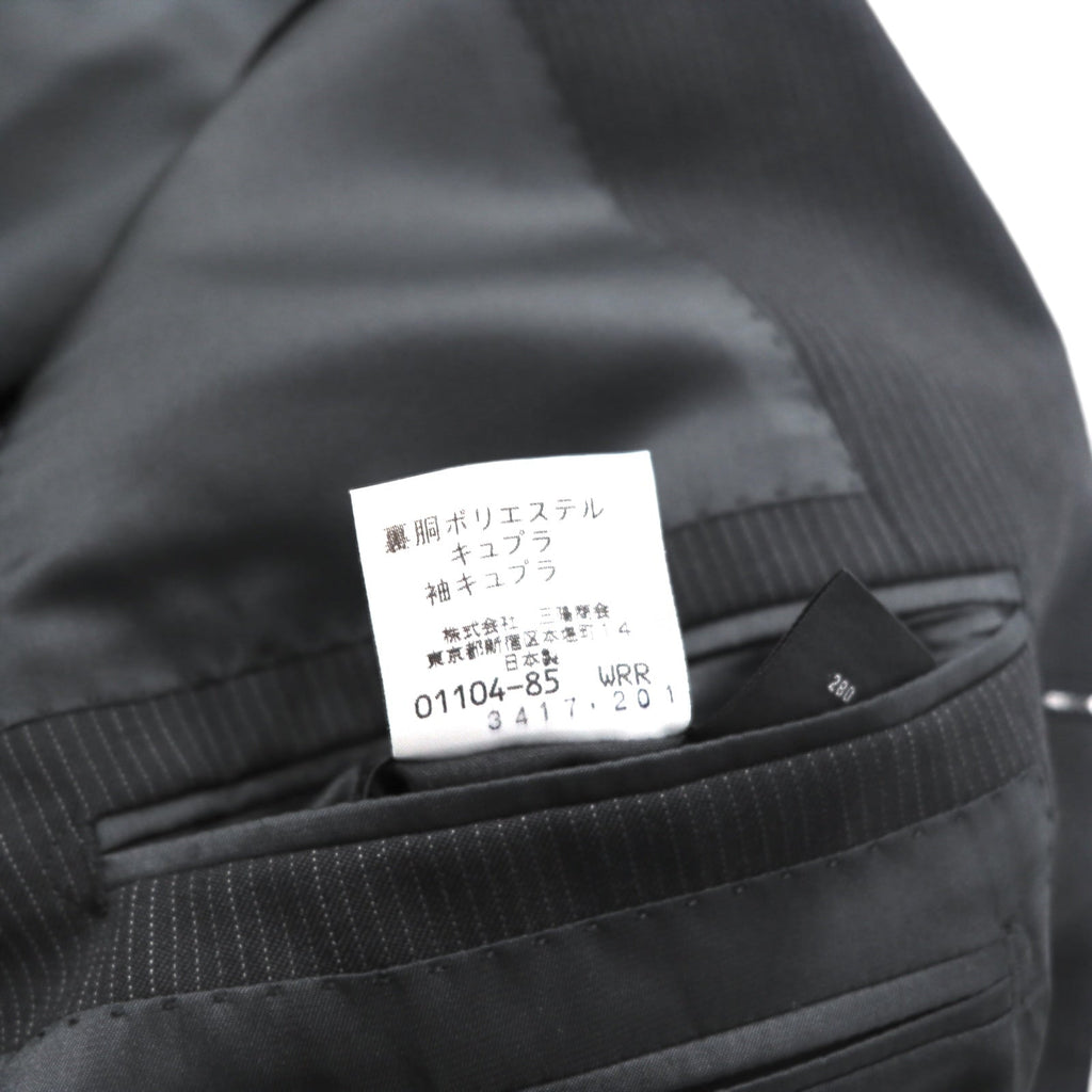 Burberrys CLASSICS オールド Super 100's 3B スーツ セットアップ L ブラック ウール シャドーストライプ