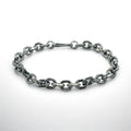 Bracciale a catena vintage in argento a maglie a catena con gancio, argento 925