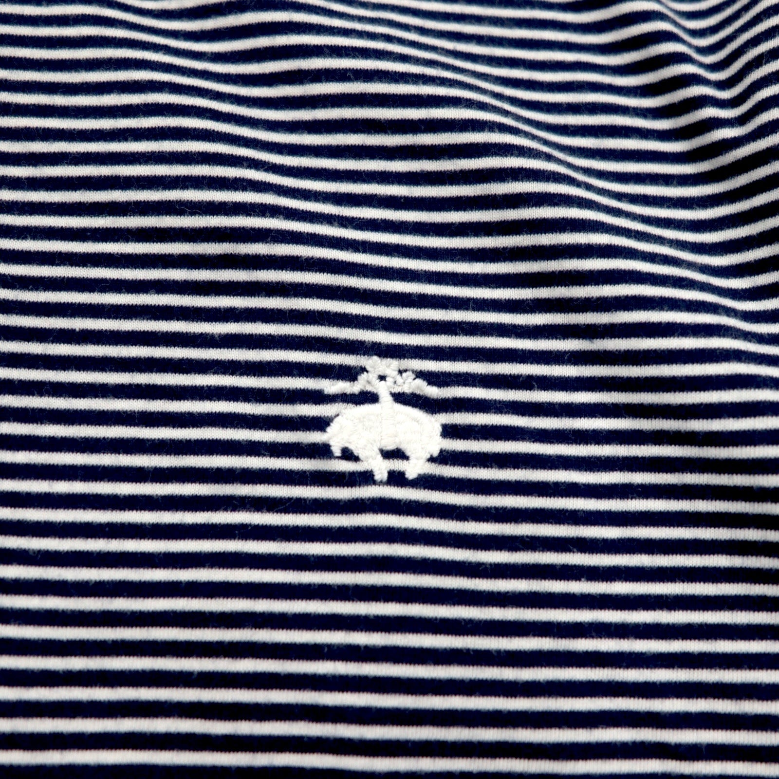Brooks Brothers 346 Polo a righe M Bianco Blu navy Cotone Ricamo logo a punto singolo