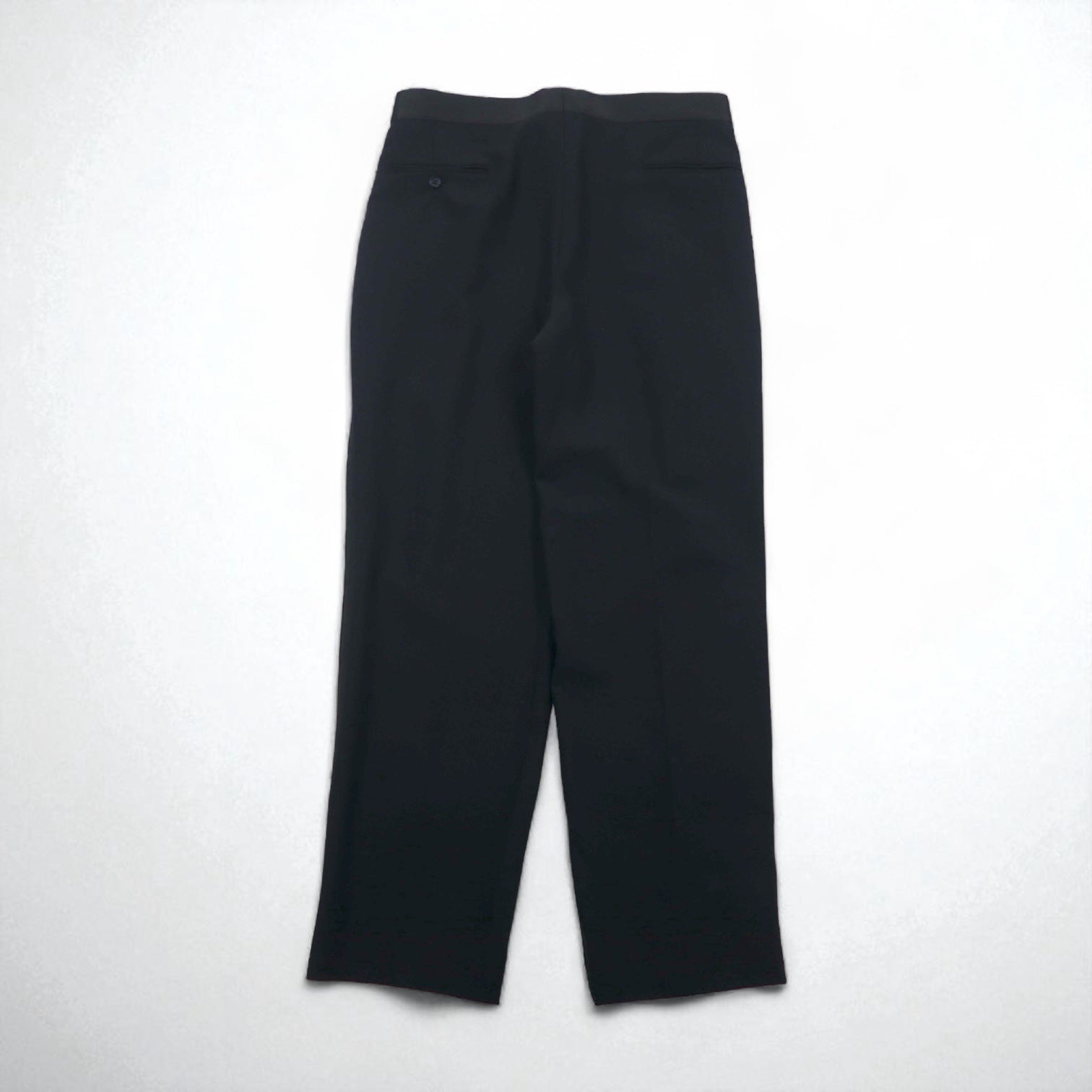 Vintage anni '80 ACTWU UNION MADE in USA Pantaloni anni '80 Made in USA con strisce laterali, 2 pinces, ampi pantaloni a palazzo, neri in lana con bottoni per bretelle