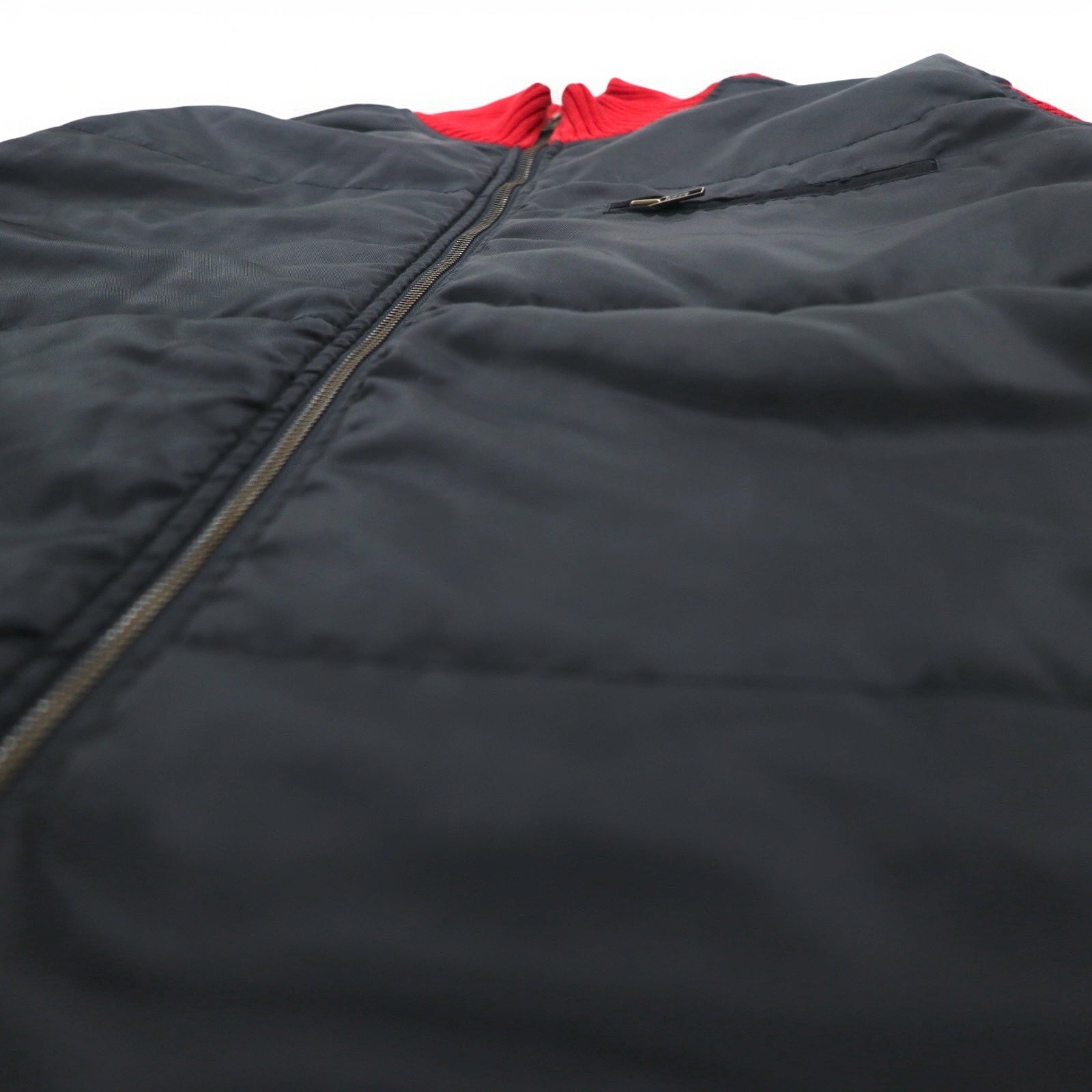 POLO JEANS CO. RALPH LAUREN anni '90 Giacca in maglia da camionista con inserti in nylon, taglia M, colore rosso