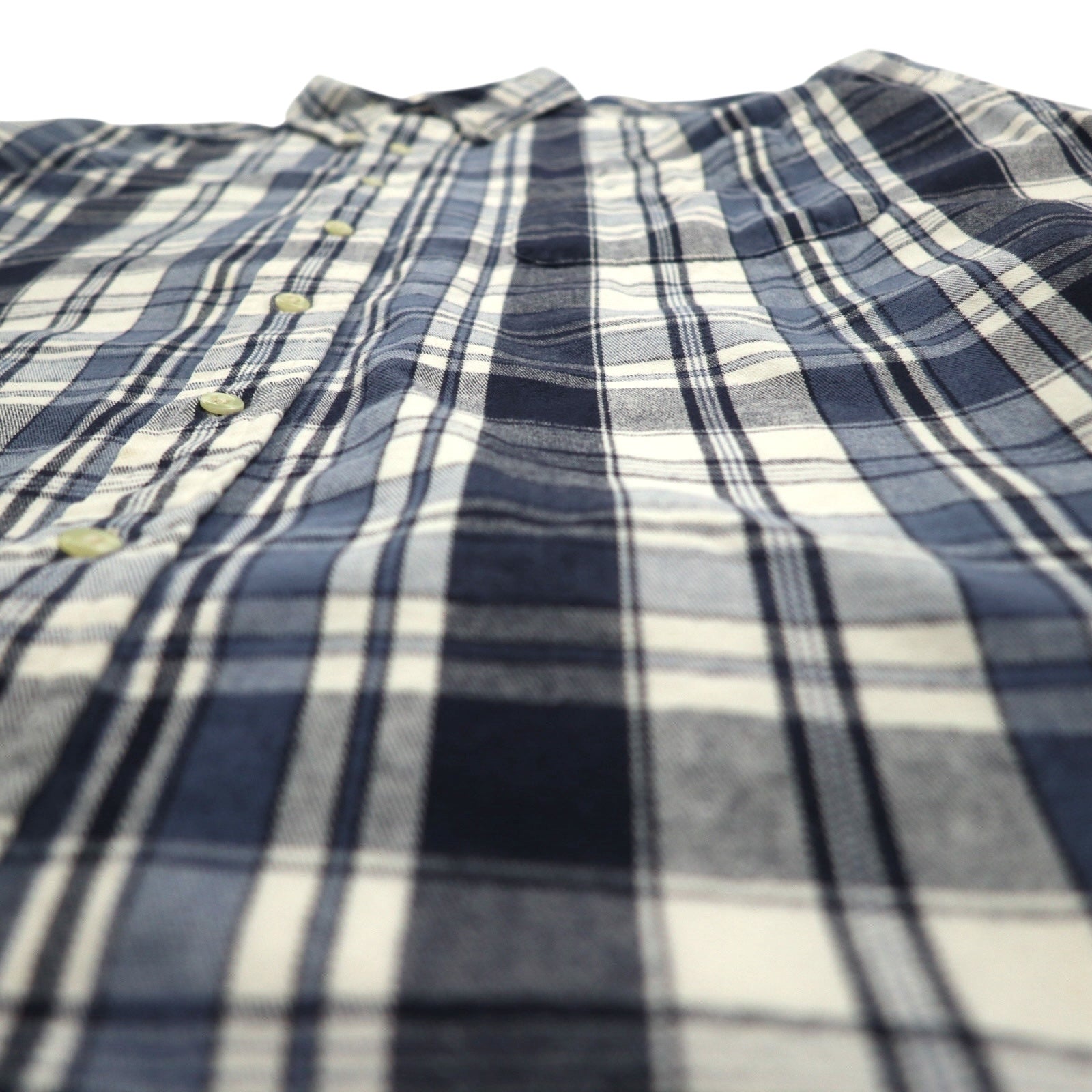 Eddie Bauer Anni '90 Camicia in flanella button-down XL A quadri bianco navy Cotone