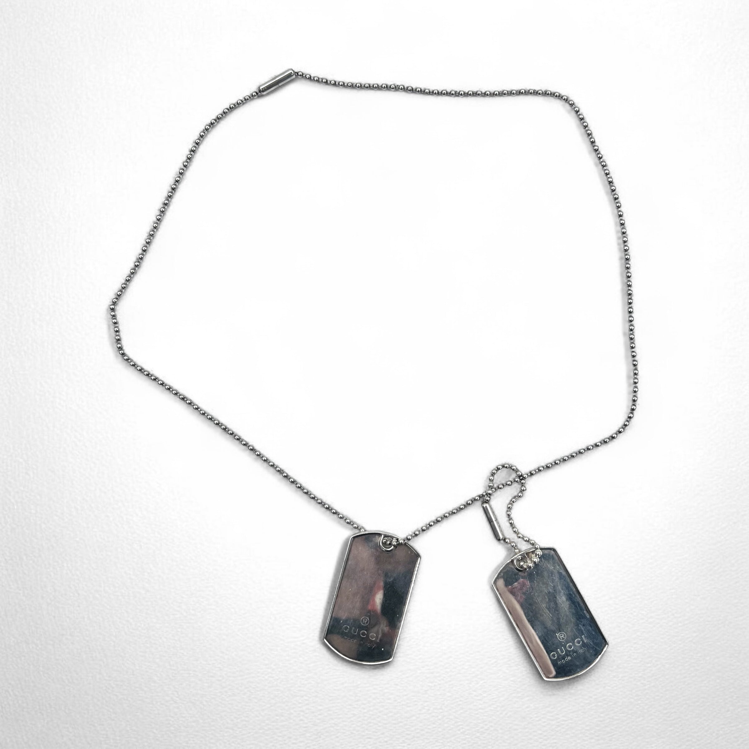 GUCCI ドッグタグ 2WAY ボールチェーン ネックレス ペンダント キーホルダー シルバー 925 イタリア製
