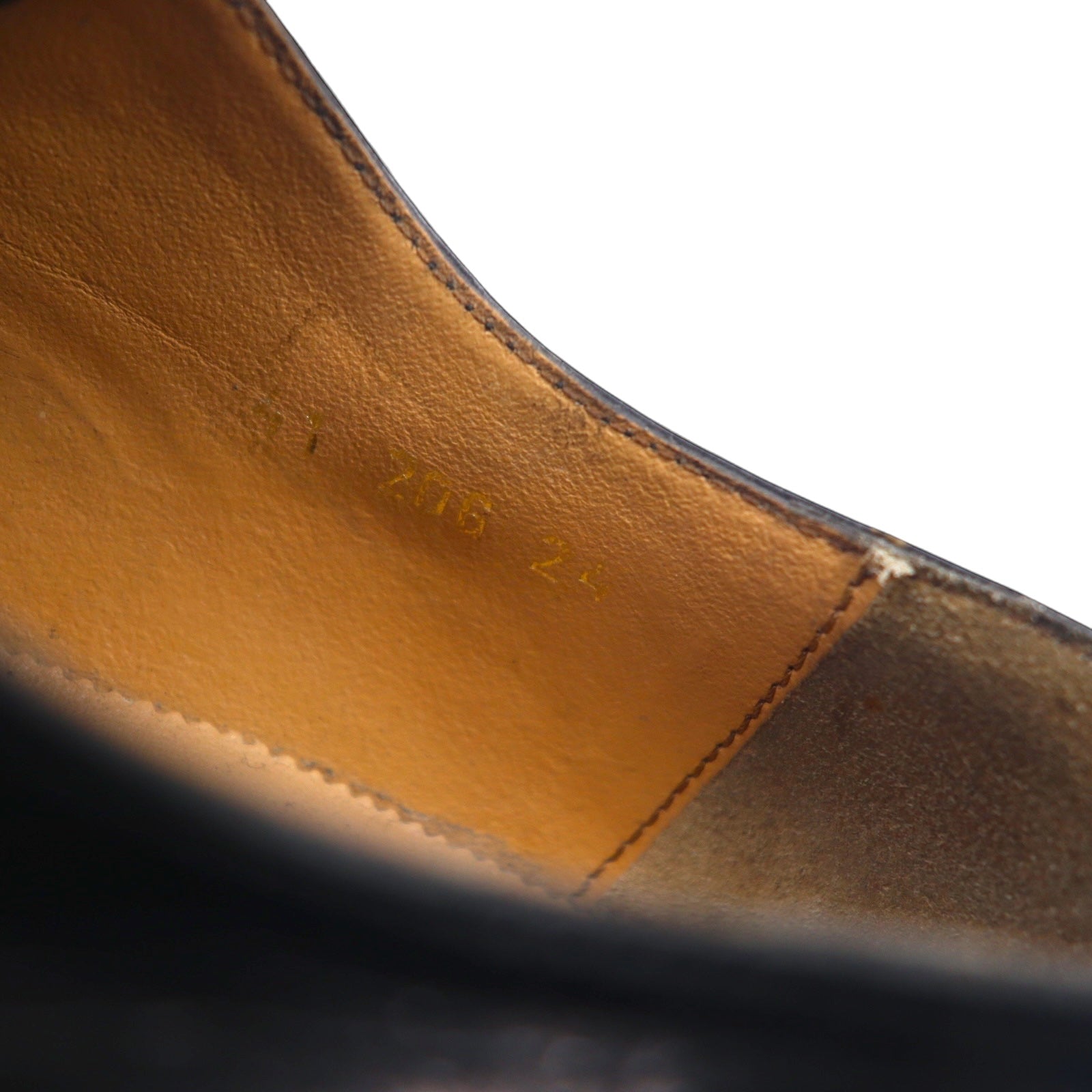 edward BROTHERS Scarpe eleganti con puntale dritto e medaglione, prodotte in Europa, 25.5cm, pelle nera