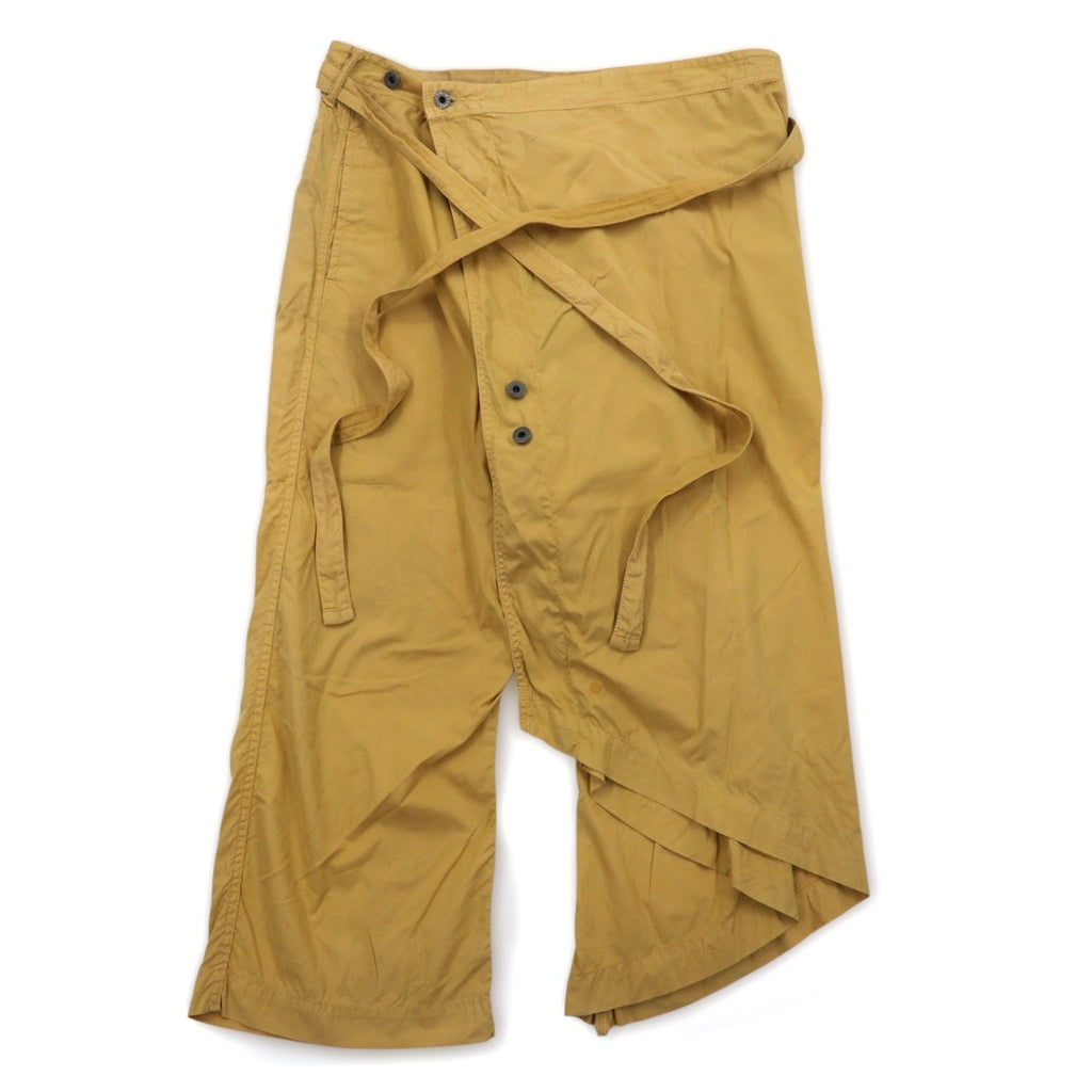 KAPITAL Pantaloni asimmetrici avvolgenti L beige cotone Made in Japan