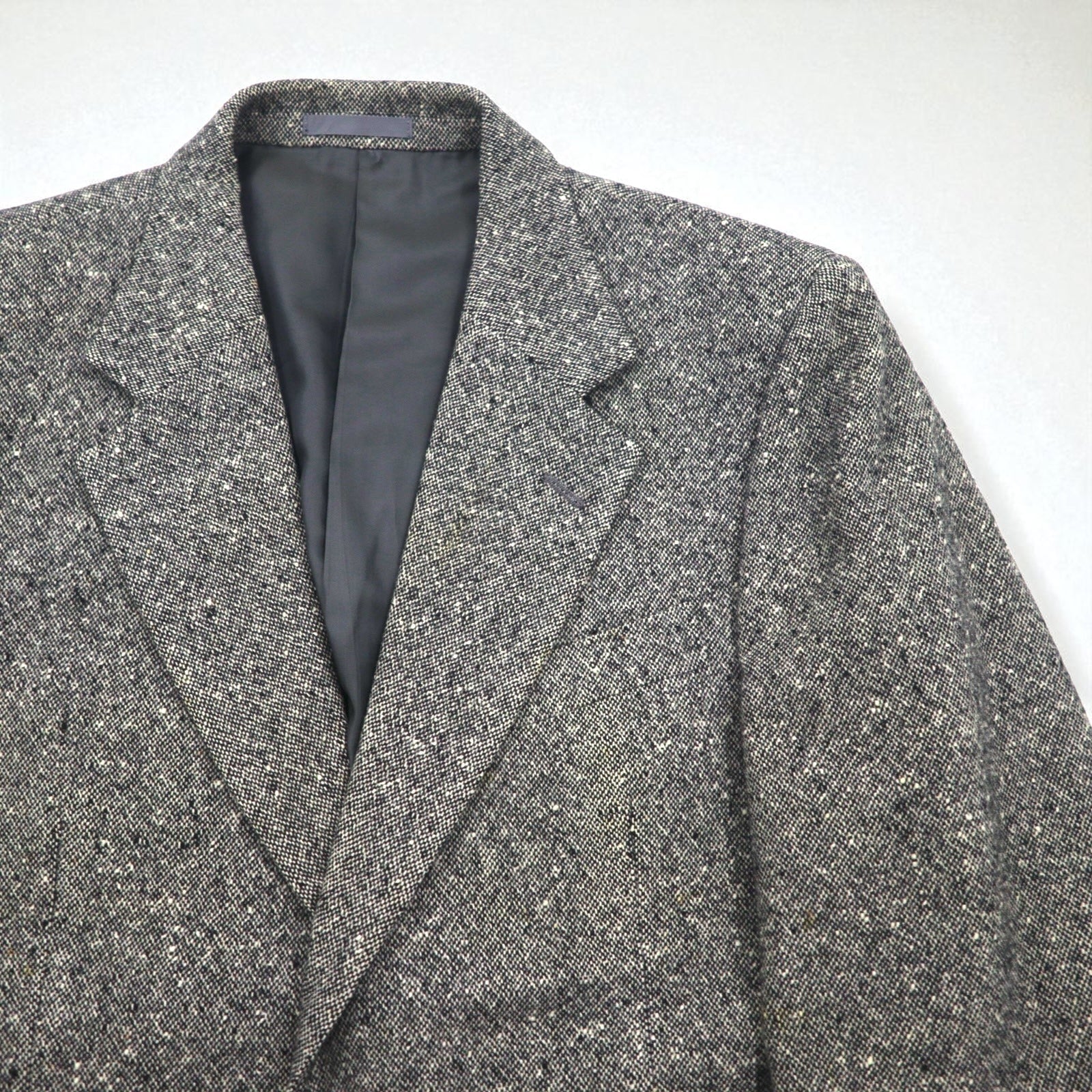 Burberrys vintage - Giacca in tweed 2 bottoni con misto cashmere, taglia M, colore grigio, lana, fabbricata in Giappone