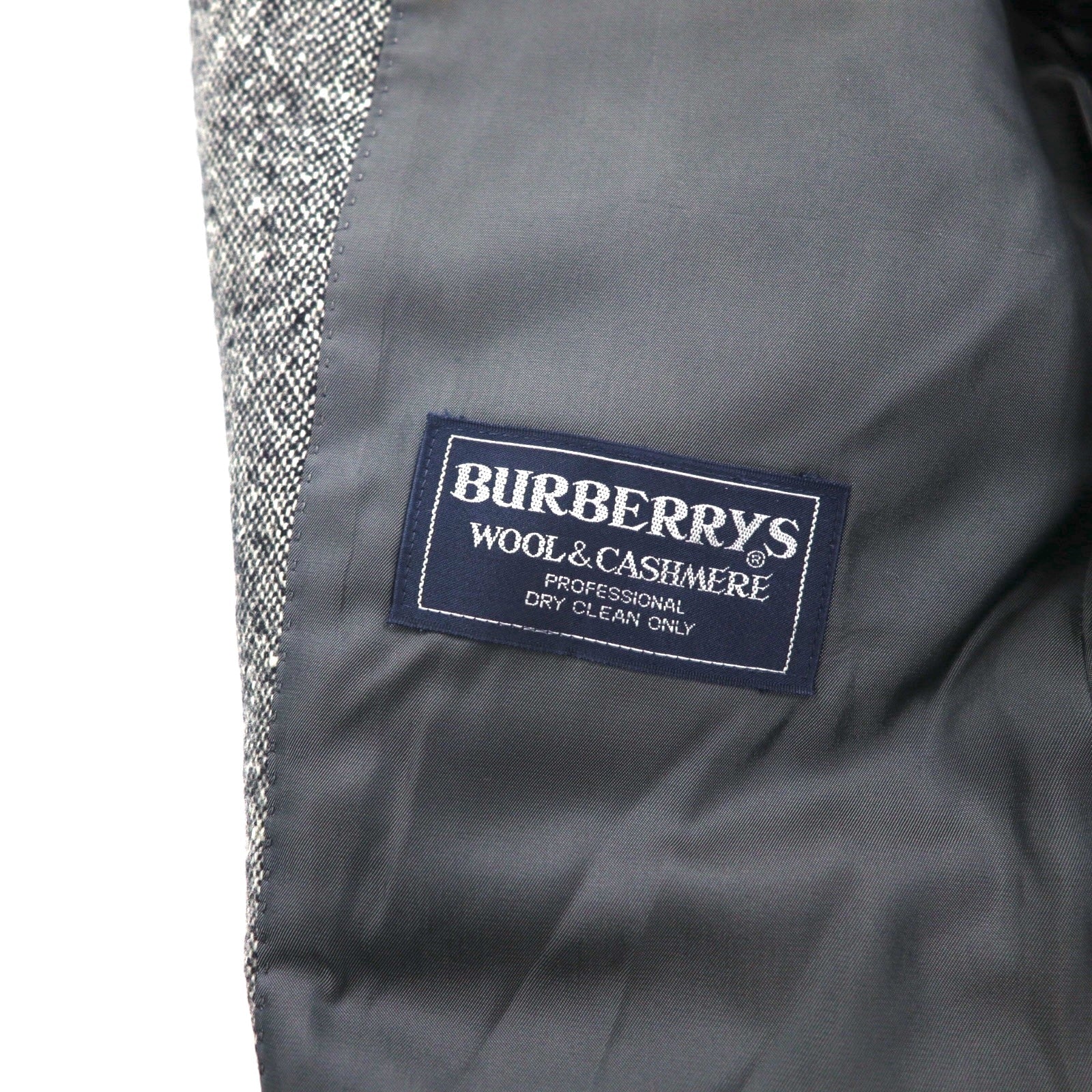 Burberrys vintage - Giacca in tweed 2 bottoni con misto cashmere, taglia M, colore grigio, lana, fabbricata in Giappone