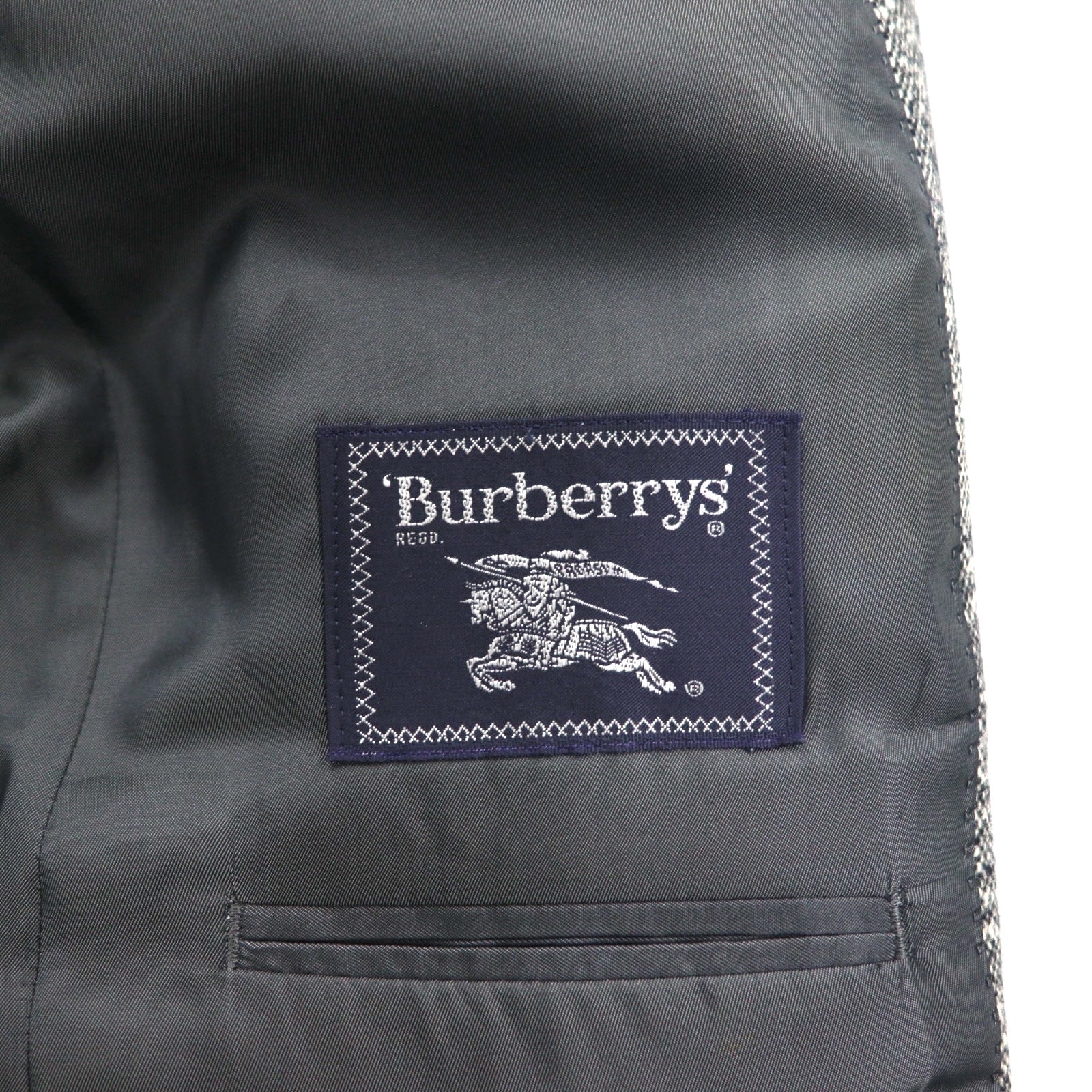 Burberrys vintage - Giacca in tweed 2 bottoni con misto cashmere, taglia M, colore grigio, lana, fabbricata in Giappone