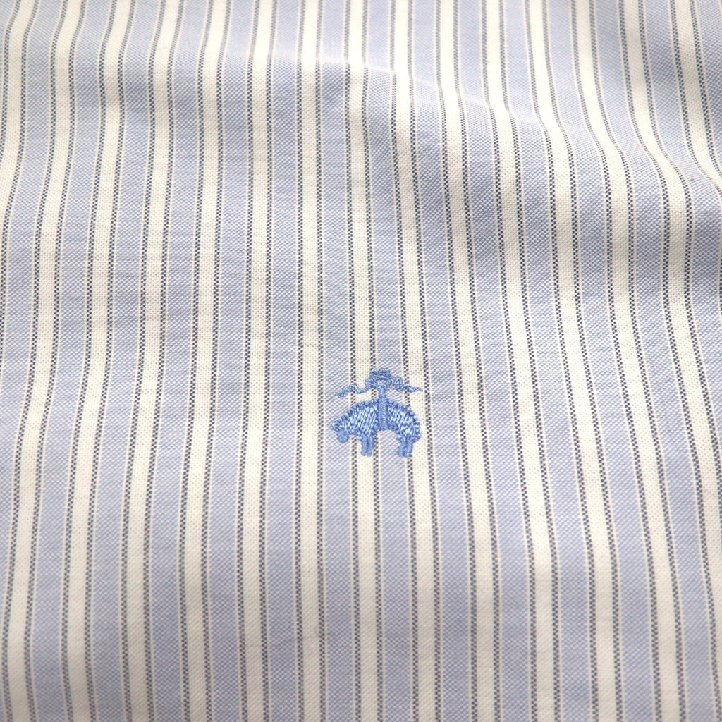 Brooks Brothers オックスフォード ボタンダウンシャツ 2XL ブルー ホワイト ストライプ ワンポイントロゴ