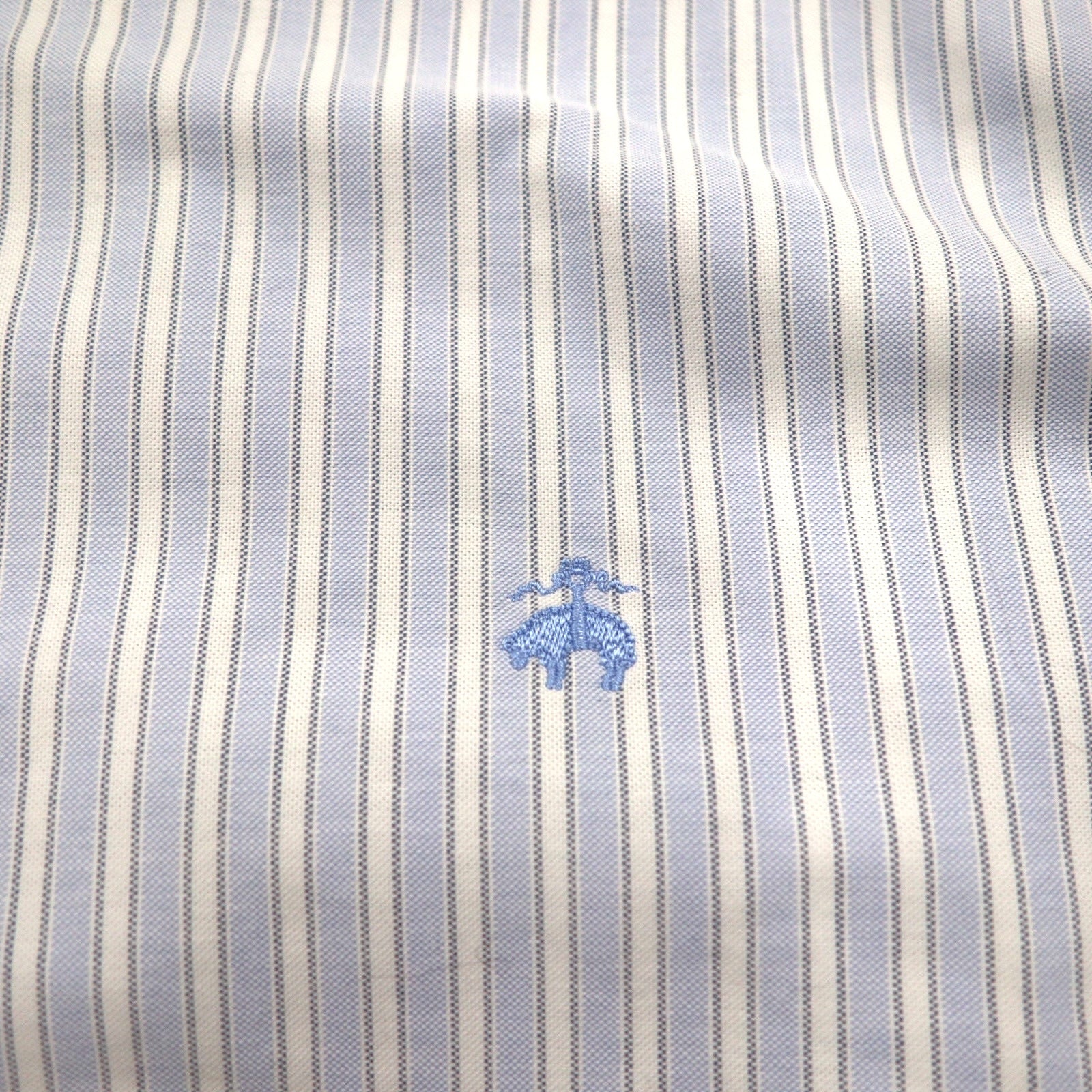 Brooks Brothers オックスフォード ボタンダウンシャツ 2XL ブルー ホワイト ストライプ ワンポイントロゴ