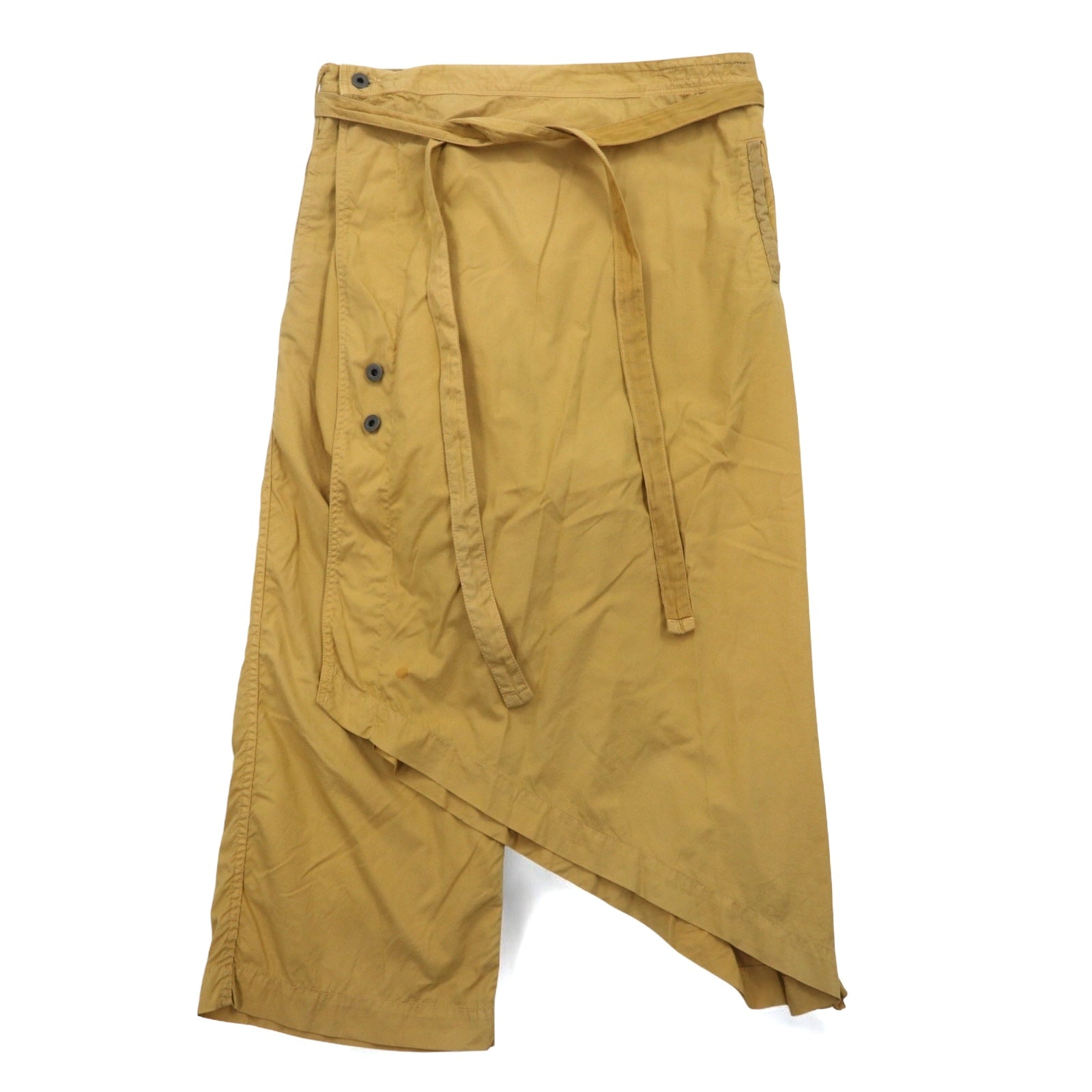 KAPITAL Pantaloni asimmetrici avvolgenti L beige cotone Made in Japan