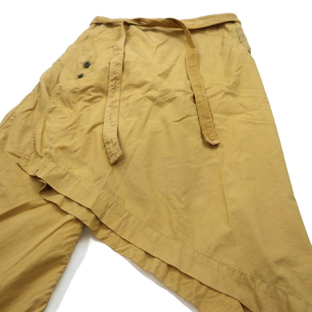 KAPITAL Pantaloni asimmetrici avvolgenti L beige cotone Made in Japan
