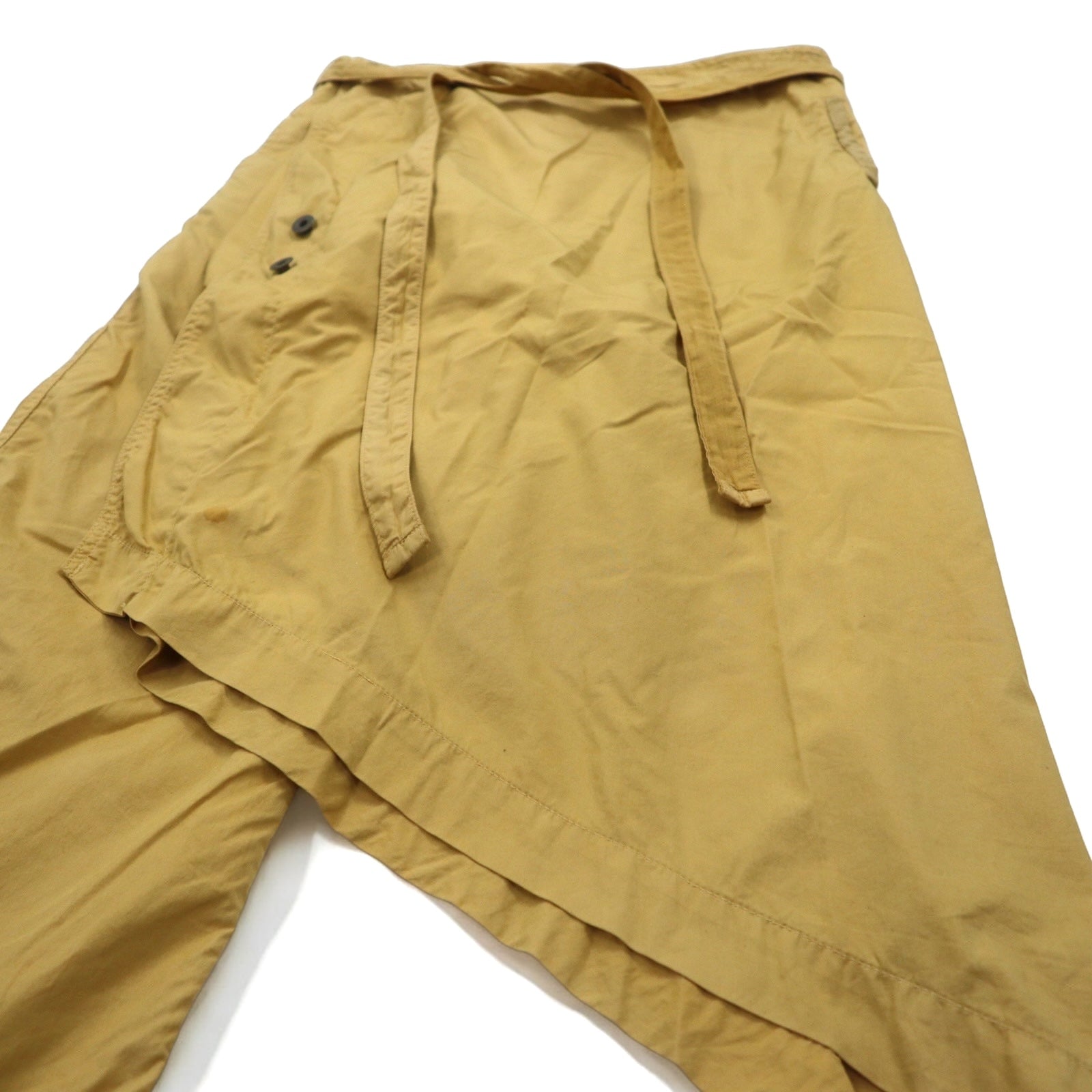 KAPITAL Pantaloni asimmetrici avvolgenti L beige cotone Made in Japan