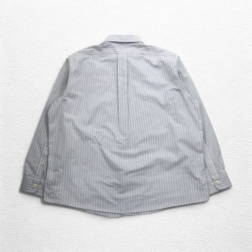 Brooks Brothers オックスフォード ボタンダウンシャツ 2XL ブルー ホワイト ストライプ ワンポイントロゴ