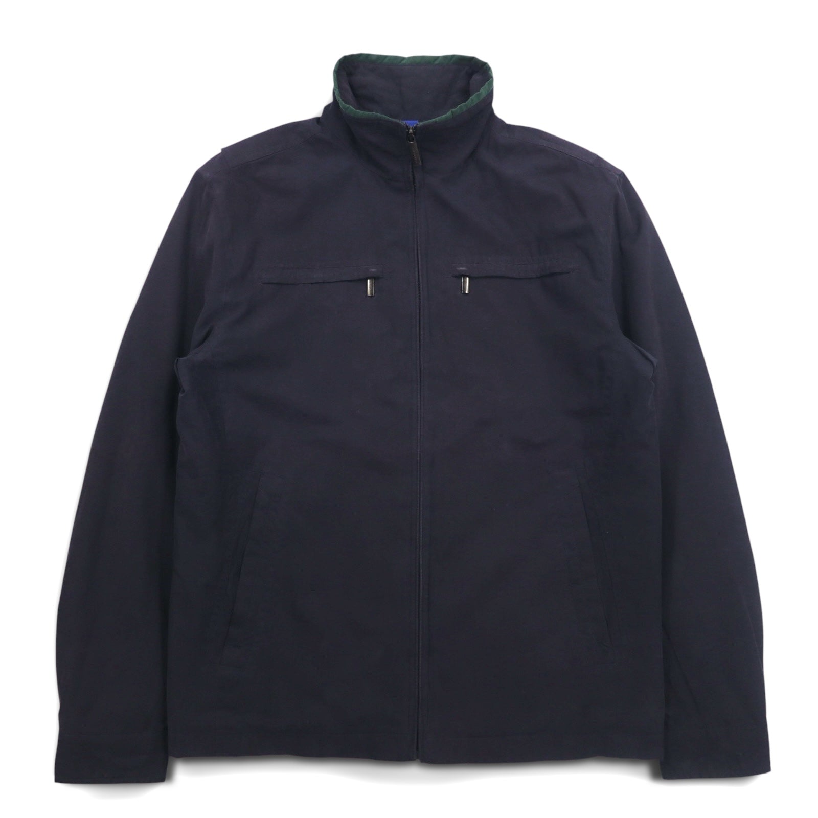 LONDON FOG Giacca Harrington Swingtop in pelle di pesca, taglia L, colore nero, collo alto