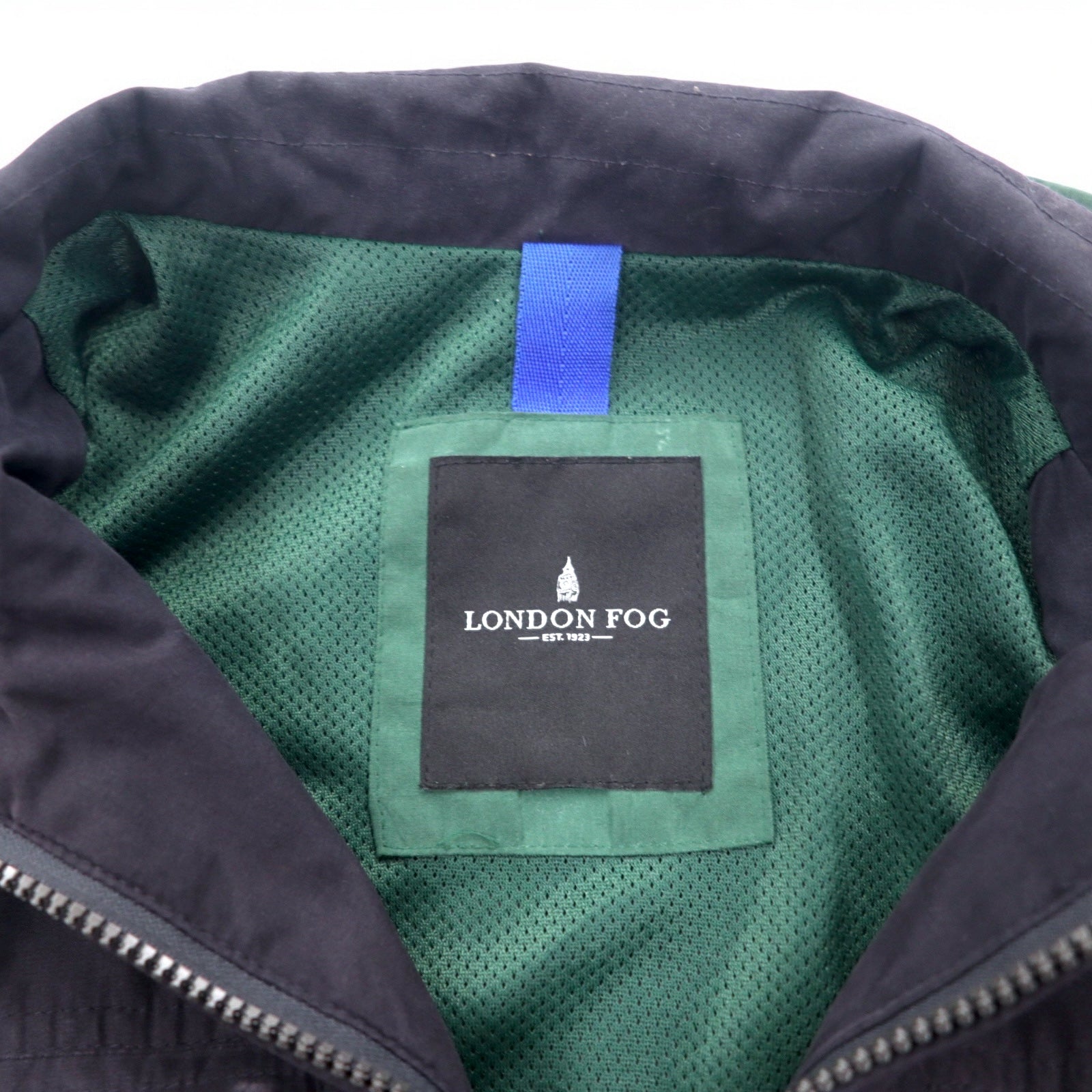 LONDON FOG Giacca Harrington Swingtop in pelle di pesca, taglia L, colore nero, collo alto