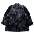 CDV COMME DU VRAI Cappotto in pelliccia sintetica leopardata, taglia unica, grigio acrilico con inserti in tessuti diversi, provenienza Francia