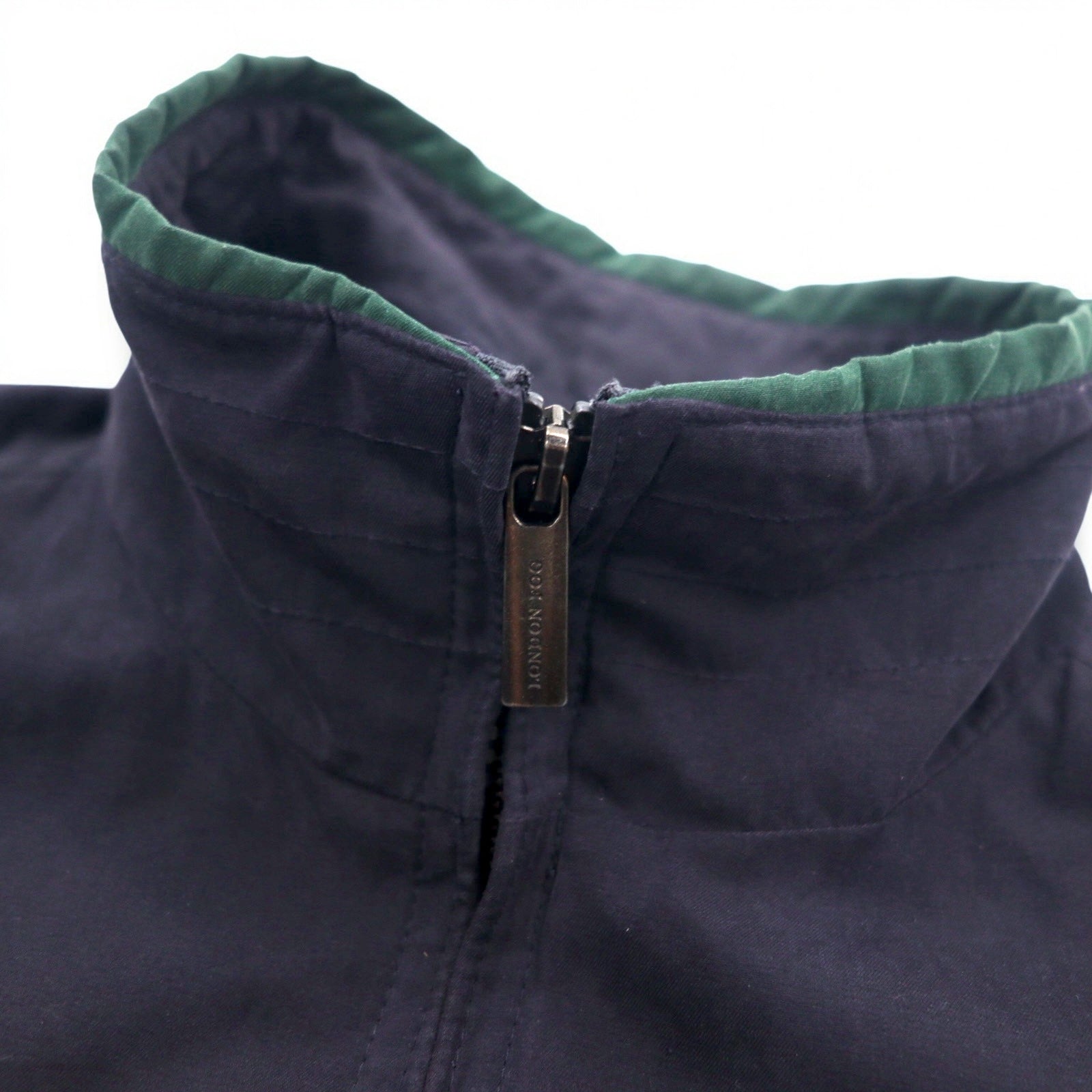 LONDON FOG Giacca Harrington Swingtop in pelle di pesca, taglia L, colore nero, collo alto
