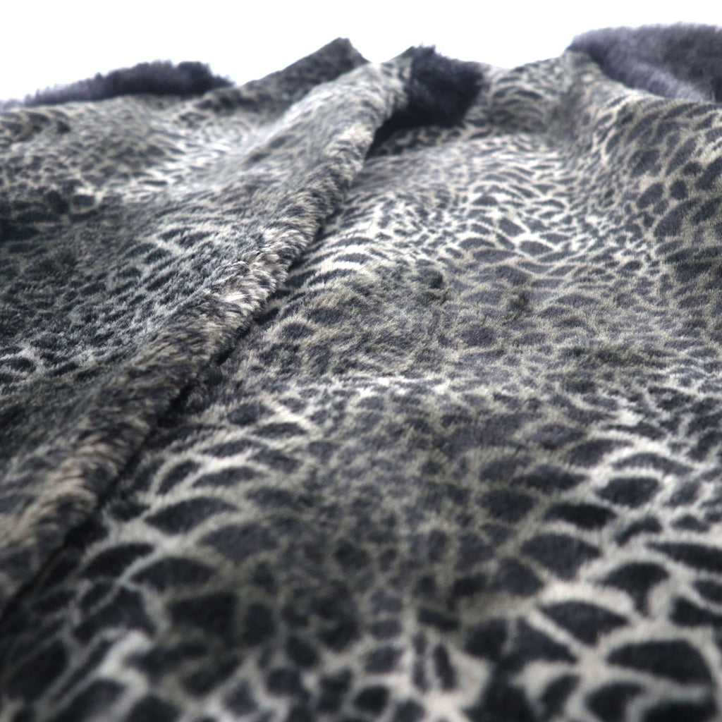 CDV COMME DU VRAI Cappotto in pelliccia sintetica leopardata, taglia unica, grigio acrilico con inserti in tessuti diversi, provenienza Francia
