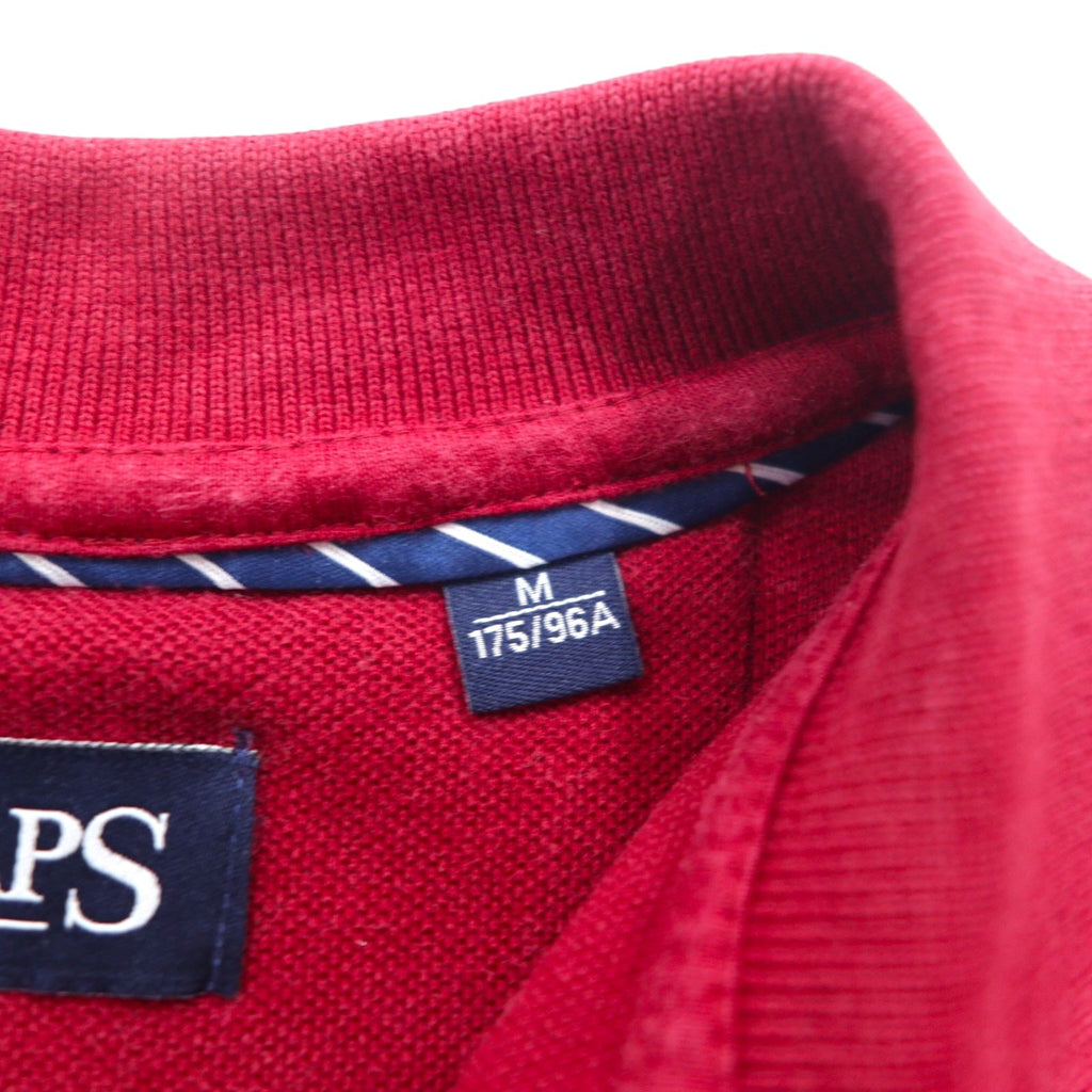 CHAPS 長袖 ポロシャツ ラガーシャツ M レッド コットン 鹿の子 エンブレムロゴ