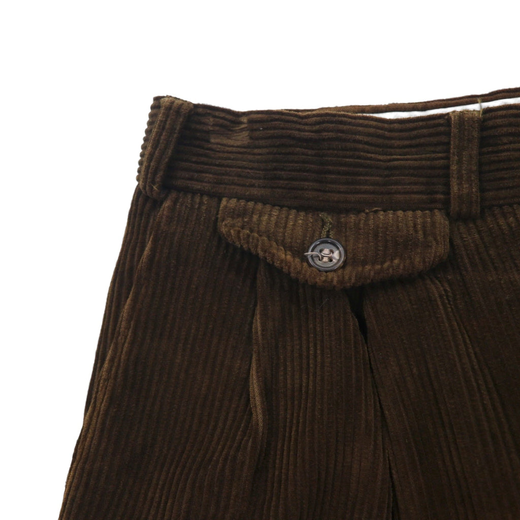 Burberry's anni '80 Pantaloni larghi a 2 pieghe in velluto a coste, made in Germania Ovest, taglia L, colore marrone, in cotone