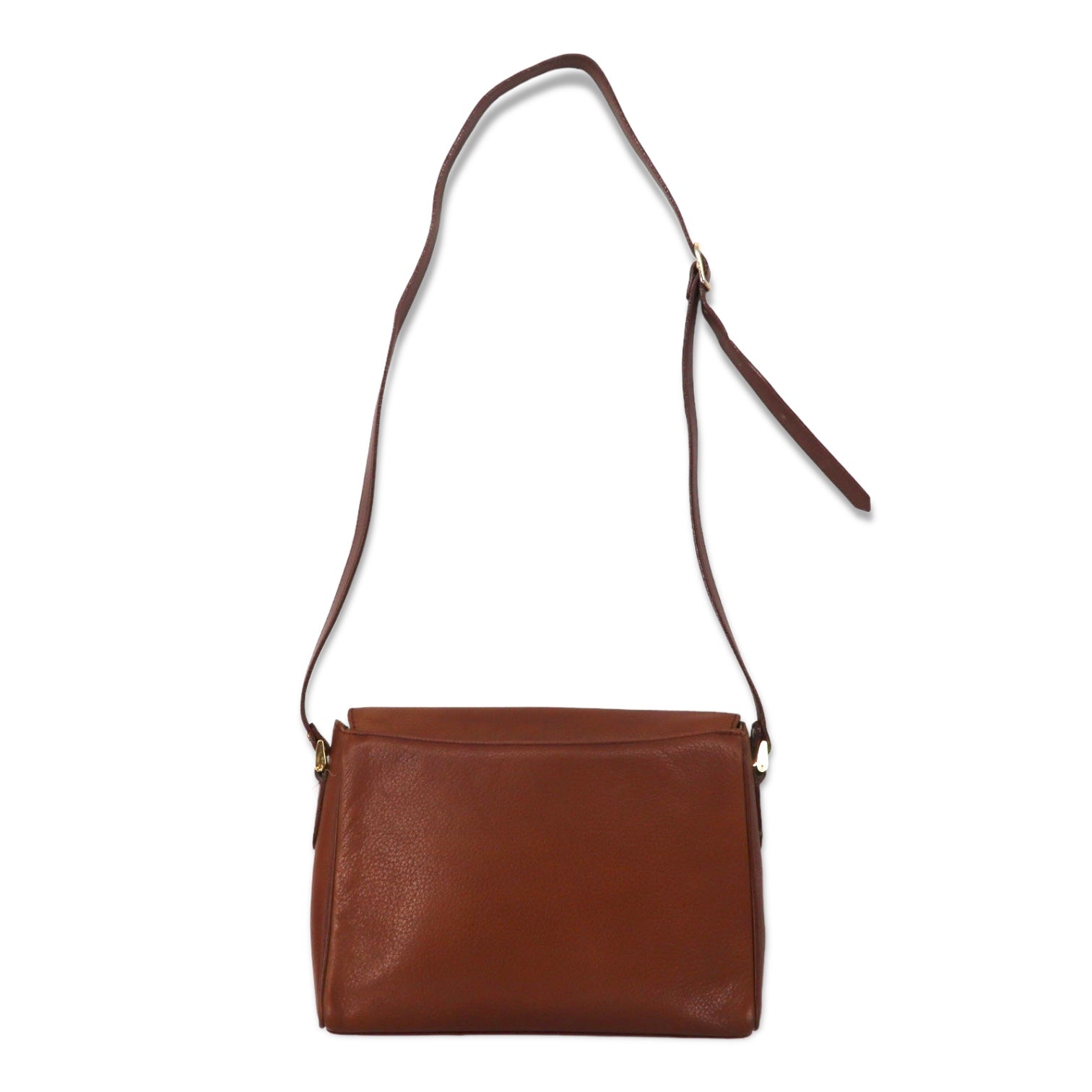 Borsa a tracolla Burberrys vintage in pelle martellata marrone con motivo Nova Check